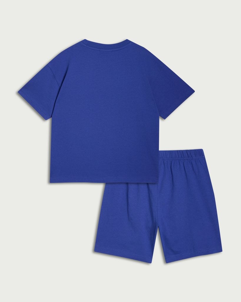Chelsea 2-Piece Pure Cotton Top and Shorts Pyjama Set in Blue thumbnail 2