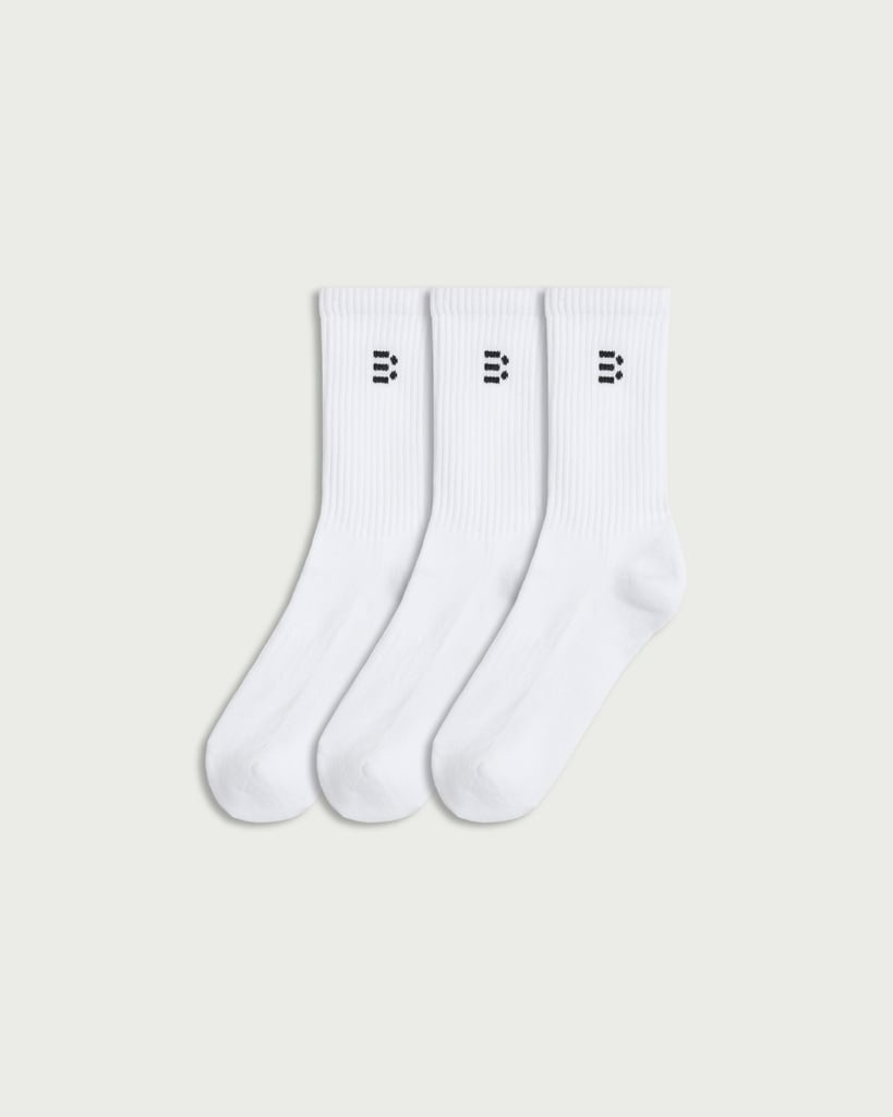 F&F Active 3-Pack Cotton Rich Ribbed Ankle Sports Socks in White