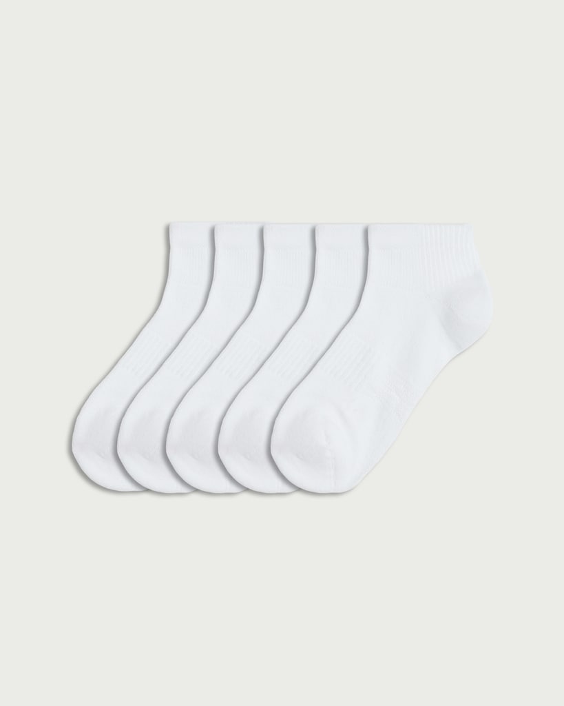 F&F Active 5-Pack Cotton Rich Trainer Socks in White