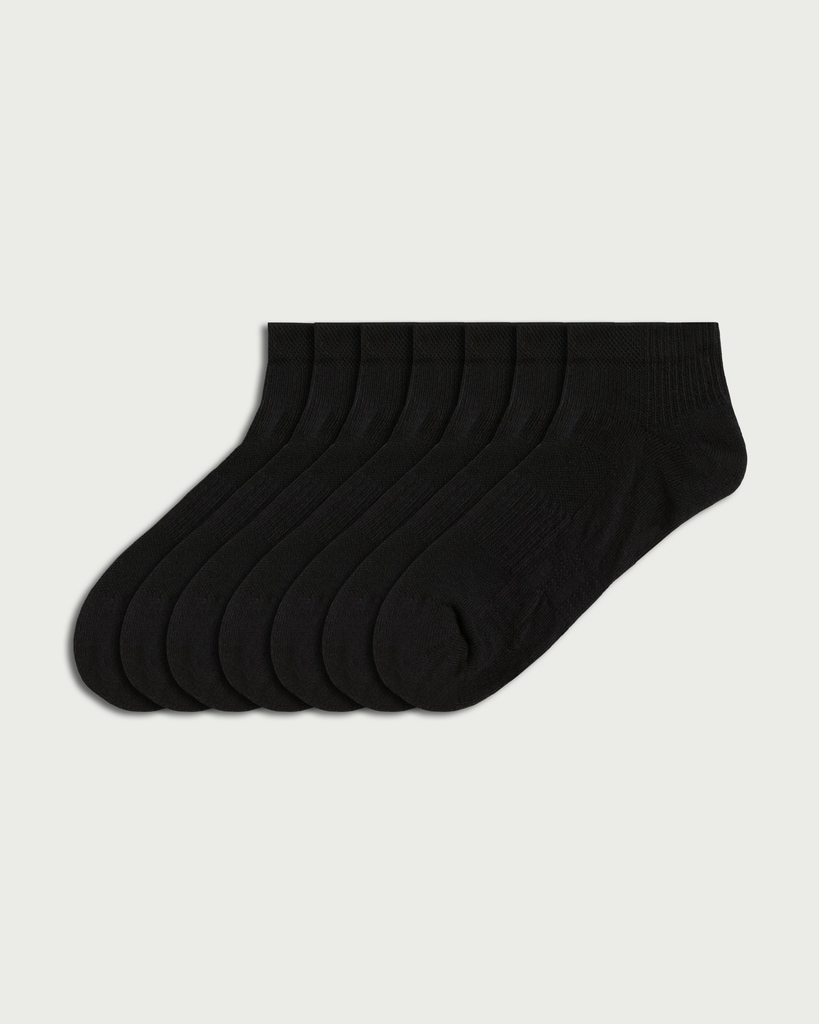 F&F 7-Pack Cotton Rich Trainer Socks in Black