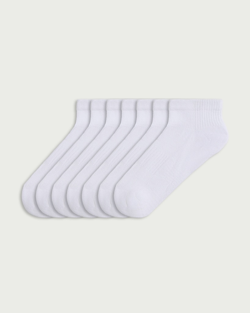 F&F 7-Pack Cotton Rich Trainer Socks in White