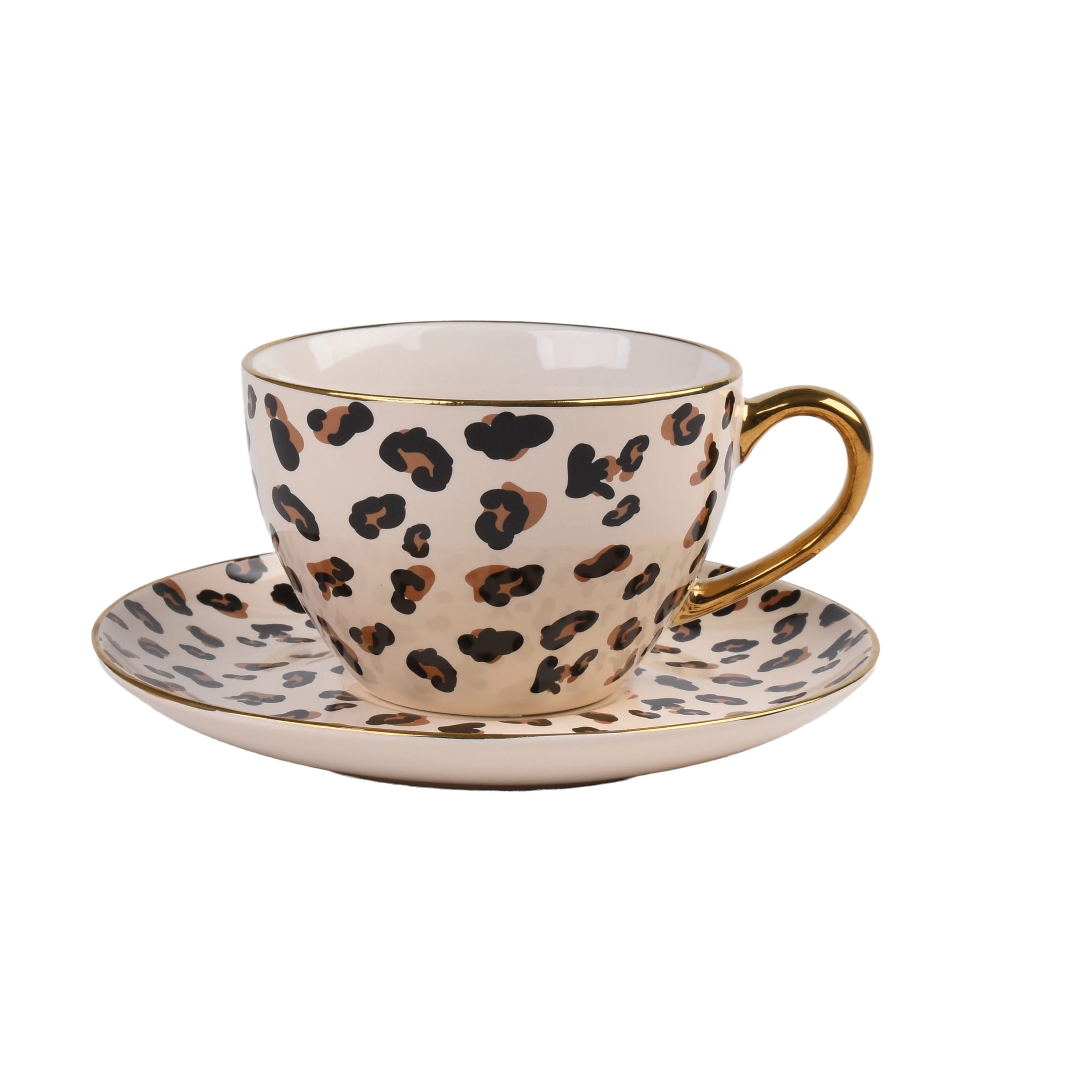 F&F Home Leopard Print Teacup and Saucer