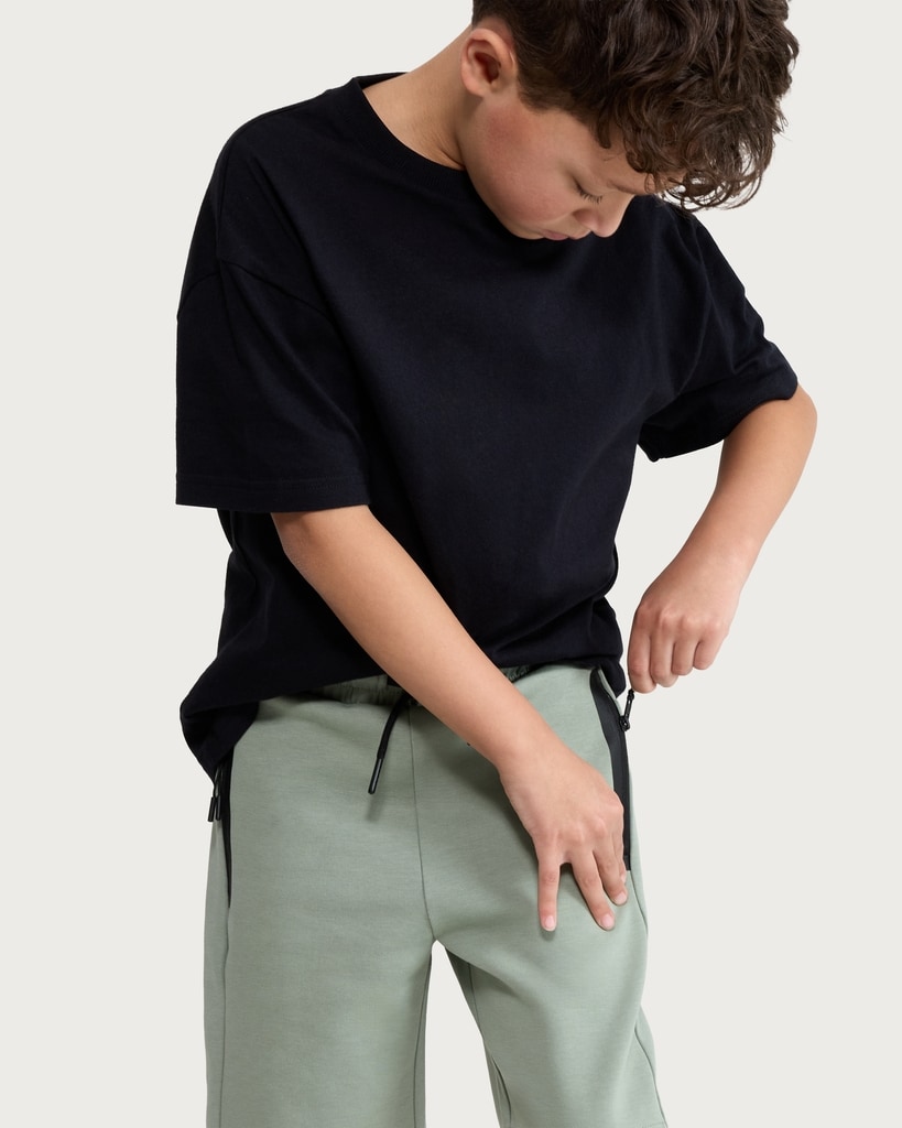 F&F Active Boys TECHSPORT Side Panel Drawstring Shorts in Green