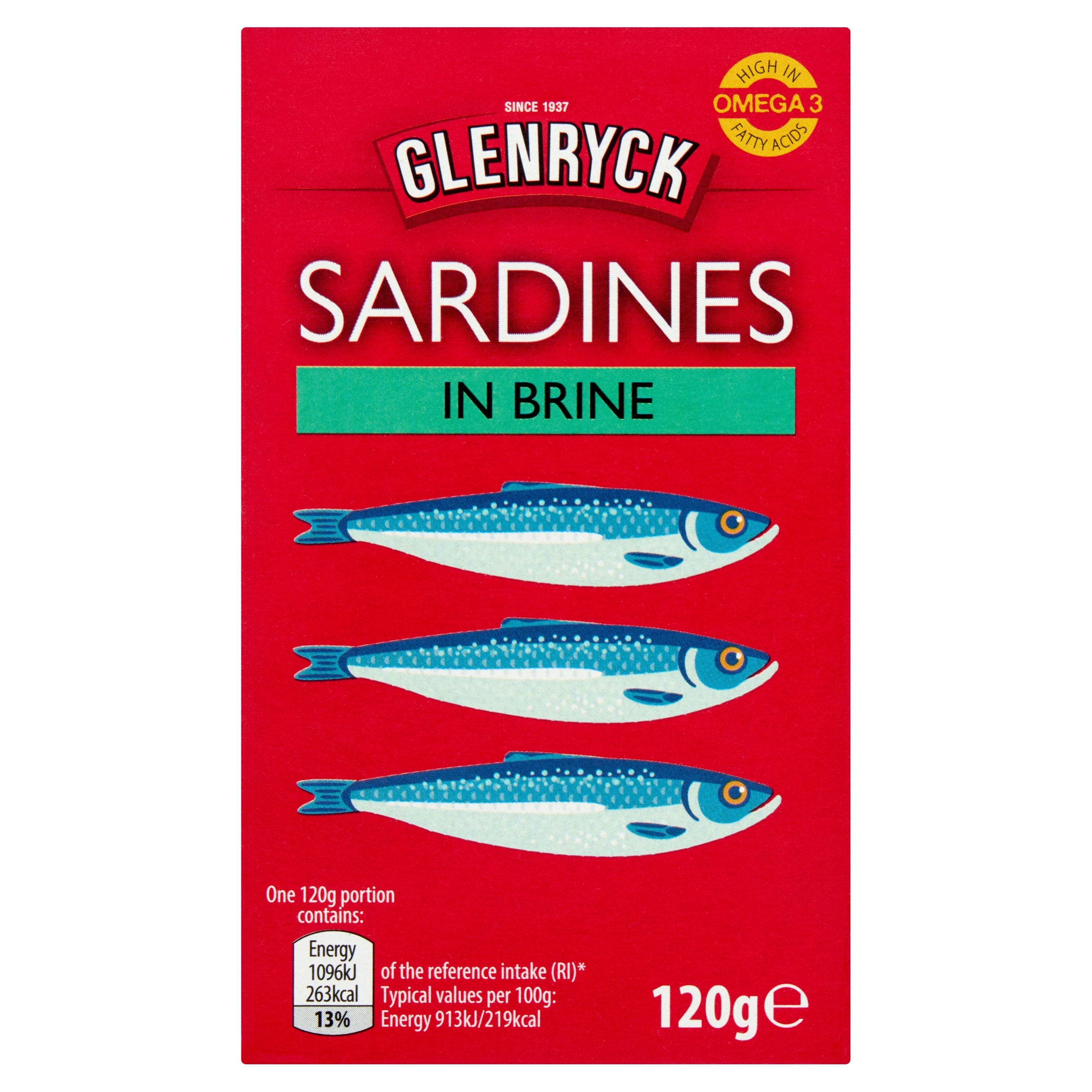 GLENRYCK SARDINES IN BRINE 120G