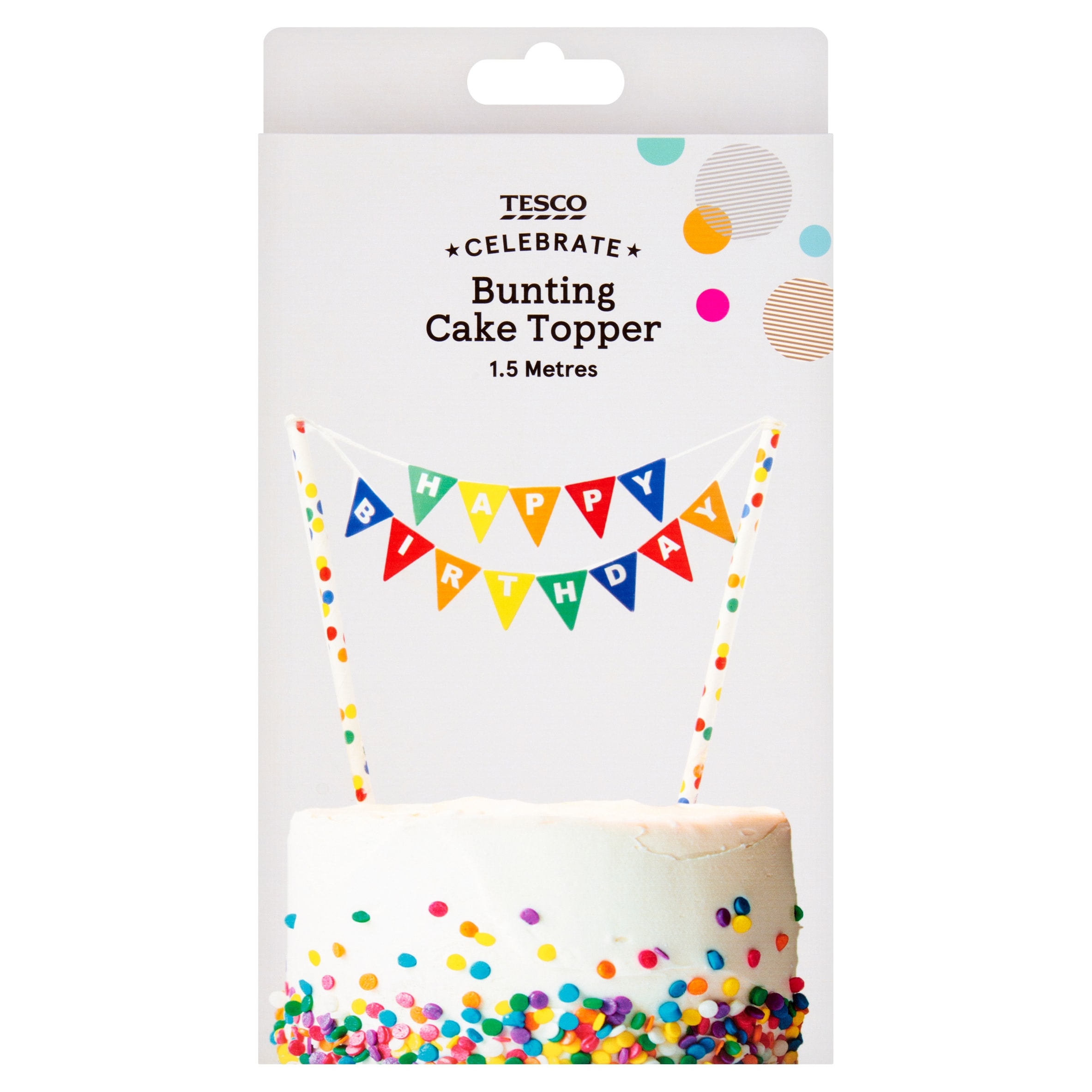 Tesco Bunting Cake Topper Brights 1.5M