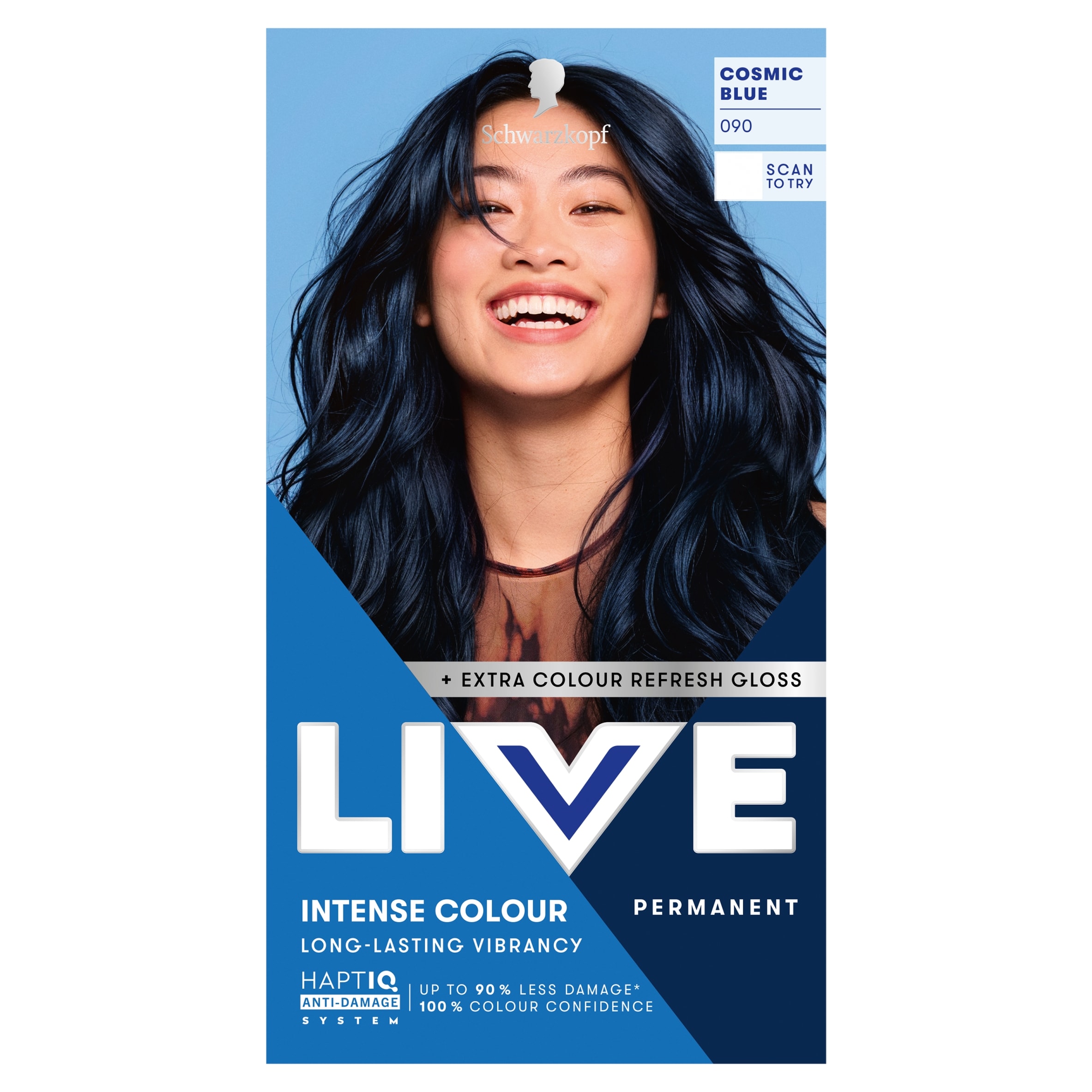 Schwarzkopf LIVE Intense Colour 090 Cosmic Blue Permanent Hair Dye