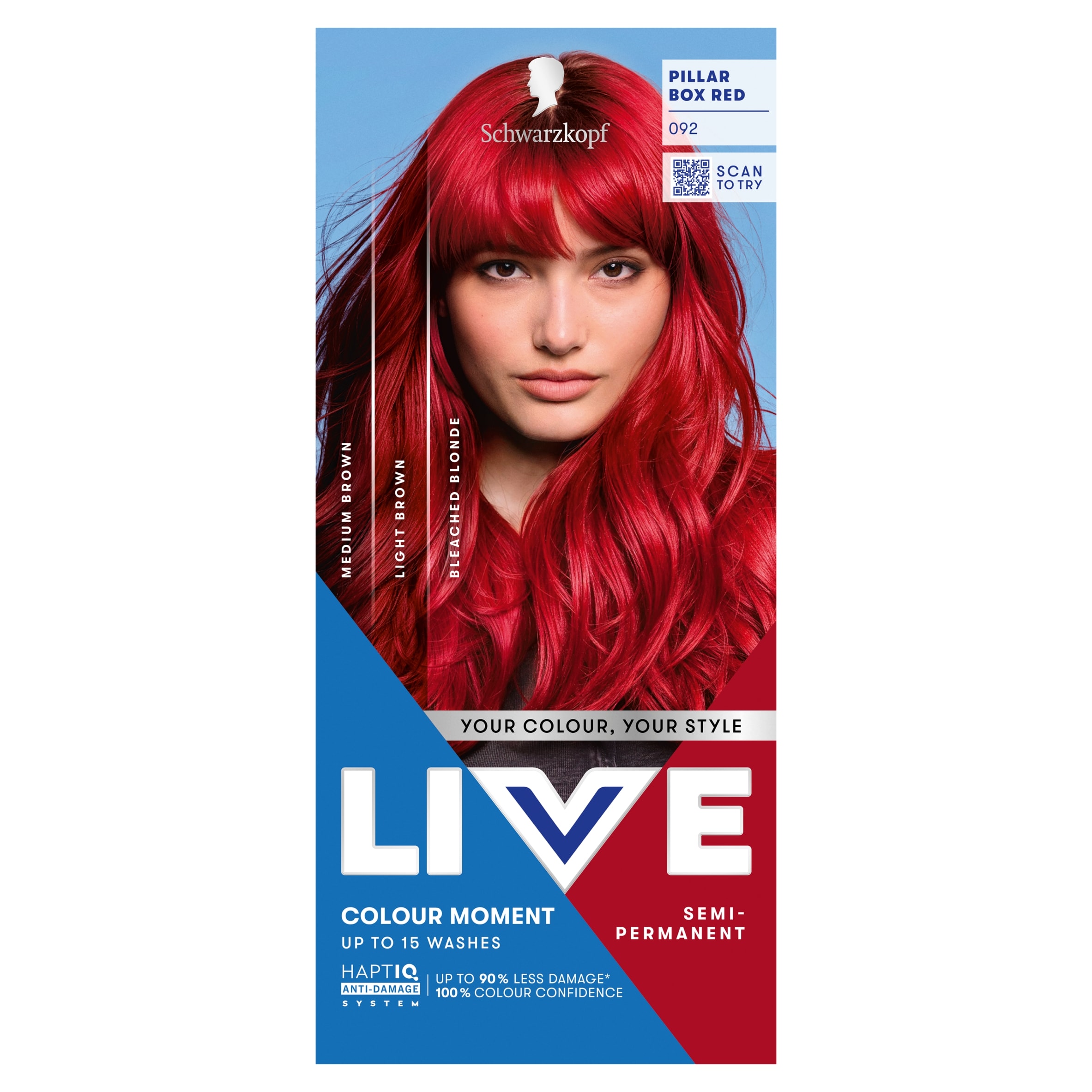 Schwarzkopf LIVE Colour Moment 092 Pillar Box Red Semi-Permanent Hair Dye
