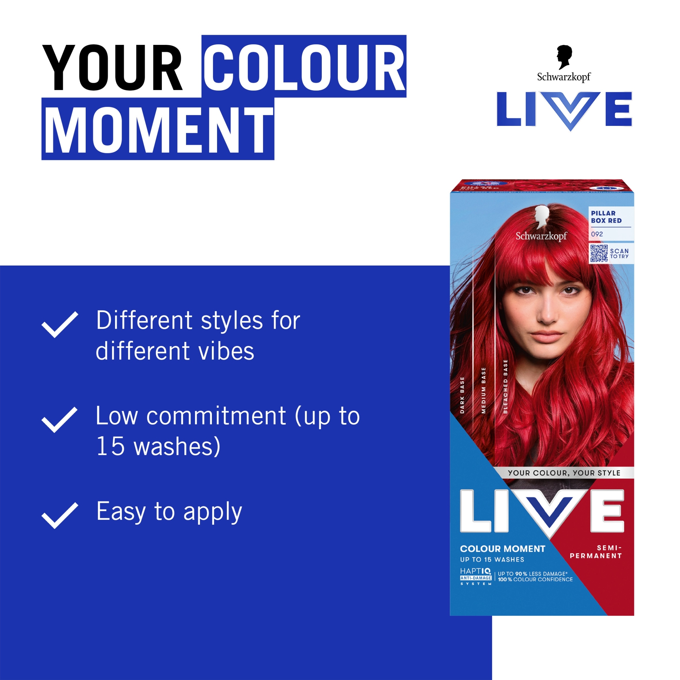Schwarzkopf LIVE Colour Moment 092 Pillar Box Red Semi-Permanent Hair Dye thumbnail 2