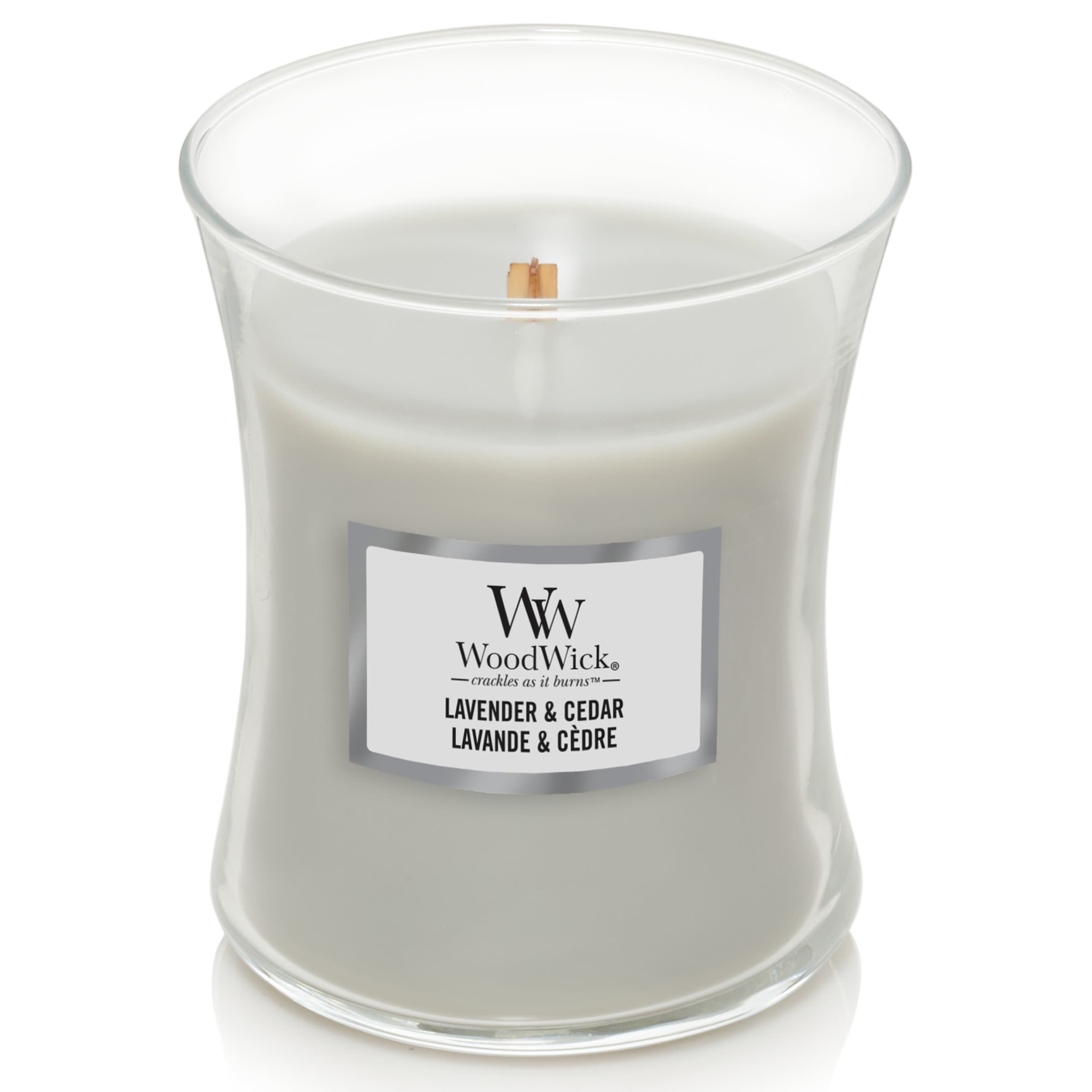 Woodwick Lavender and Cedar Medium Hourglass Candle 275g