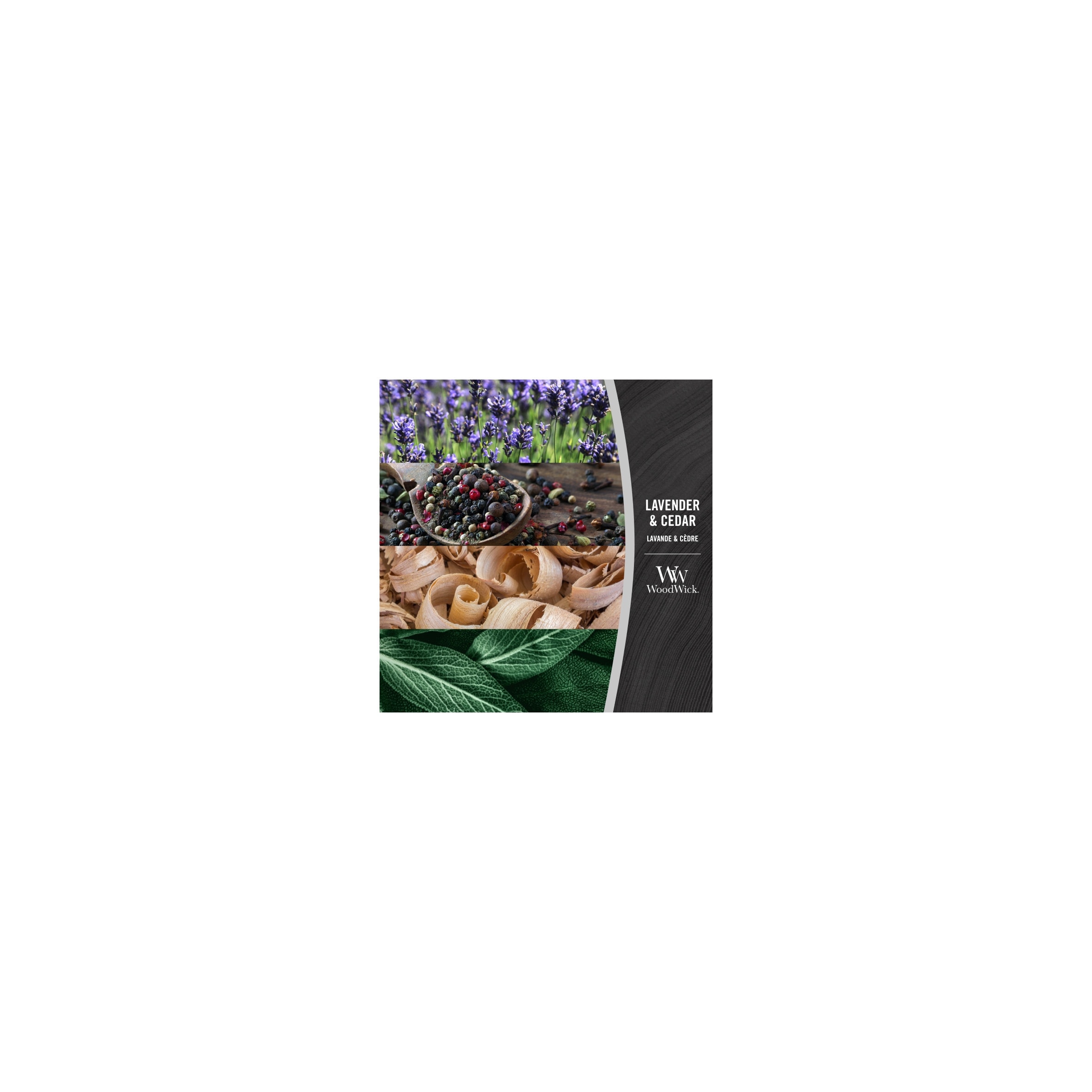 Woodwick Lavender and Cedar Medium Hourglass Candle 275g thumbnail 2