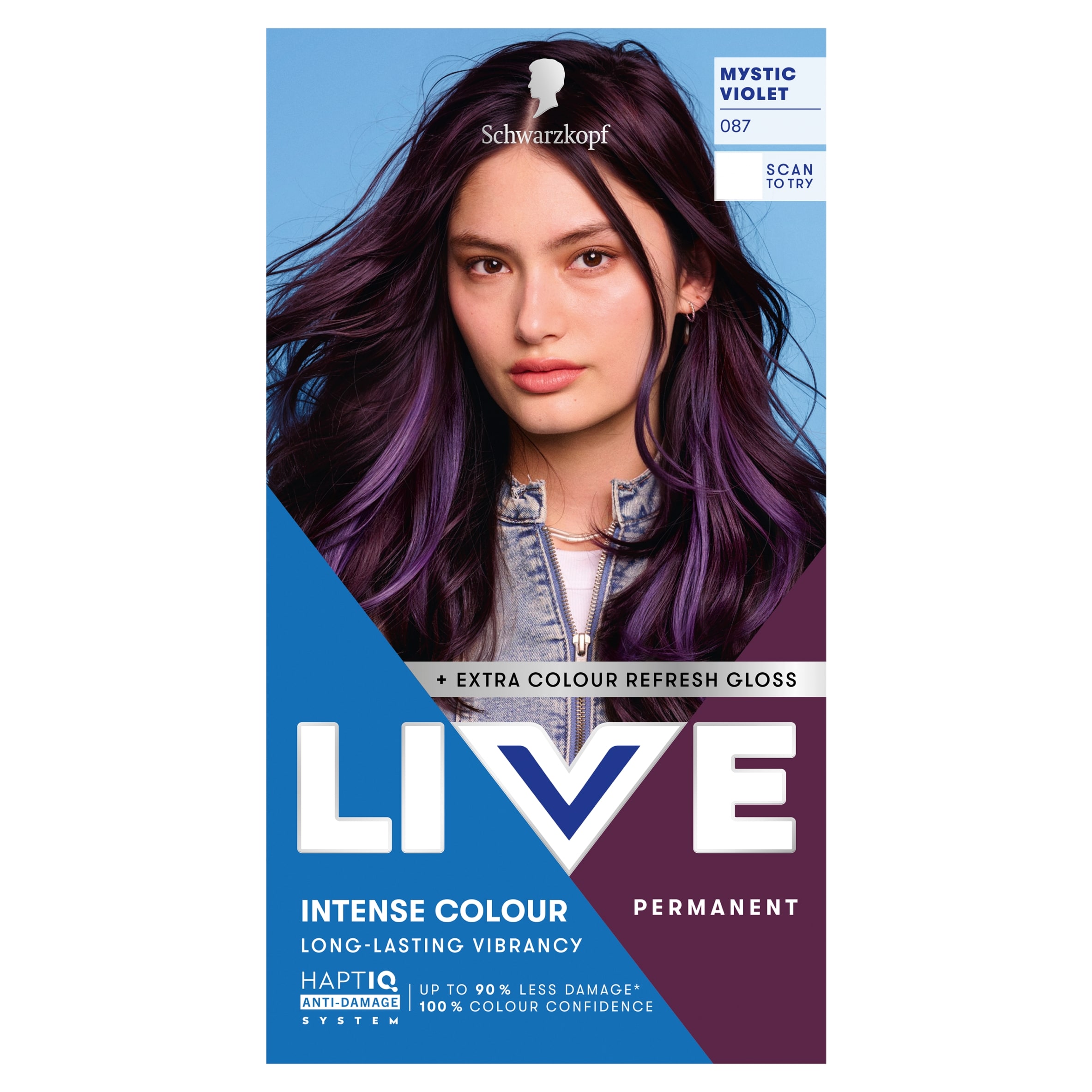 Schwarzkopf LIVE Intense Colour 087 Mystic Violet Permanent Hair Dye