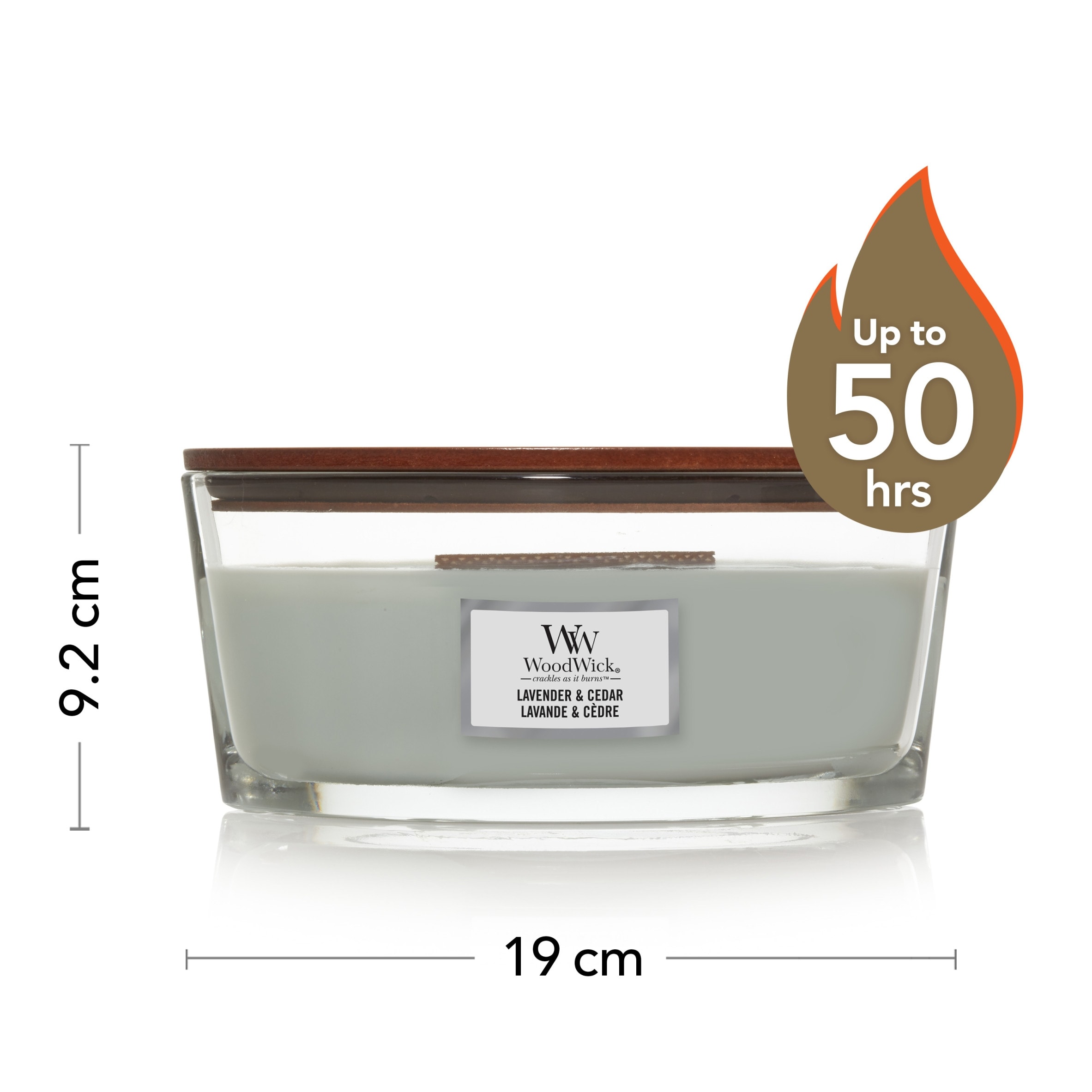 Woodwick Lavender and Cedar Eclipse Candle 453.6g thumbnail 2