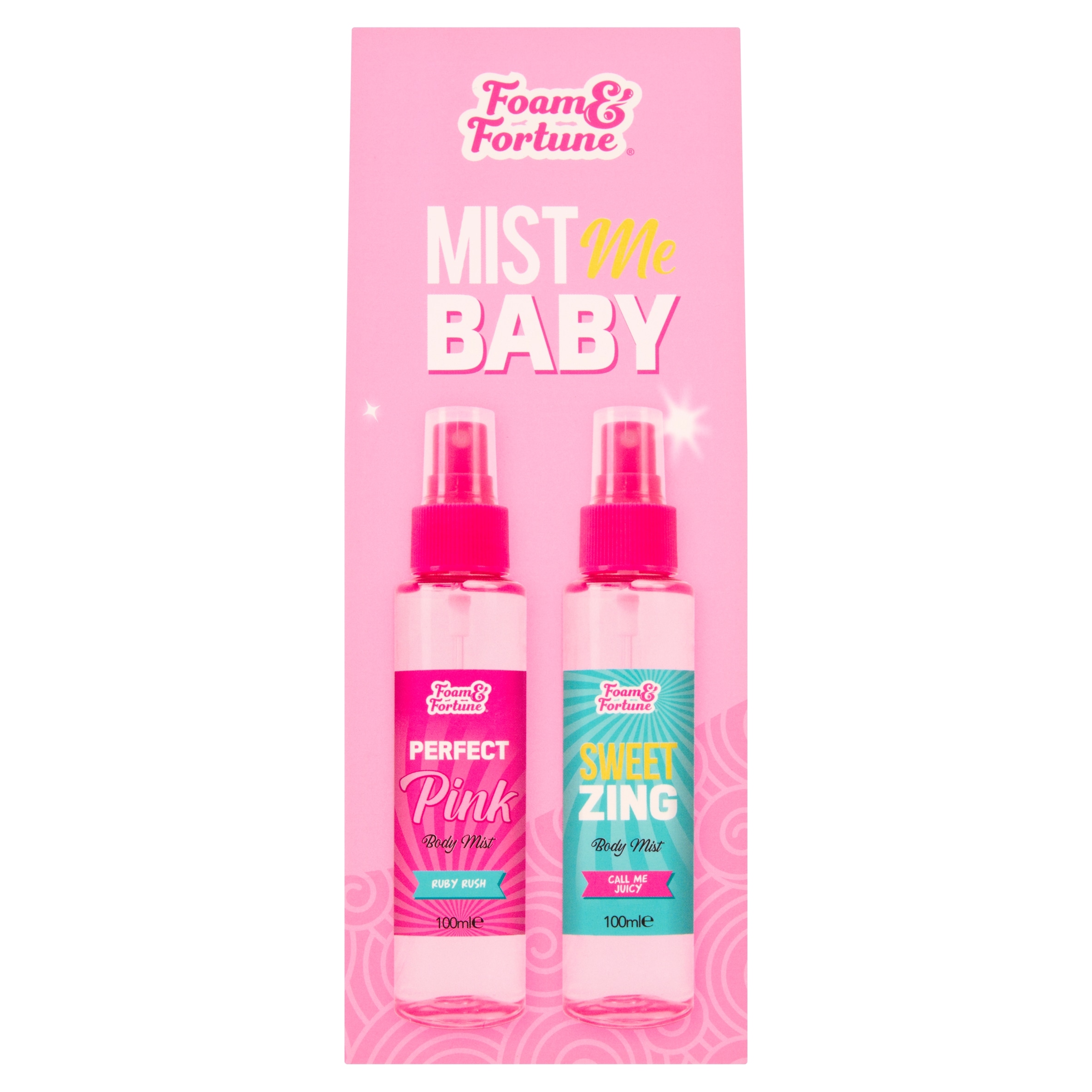 Foam & Fortune mist me baby ruby rush & call me juicy body mist duo