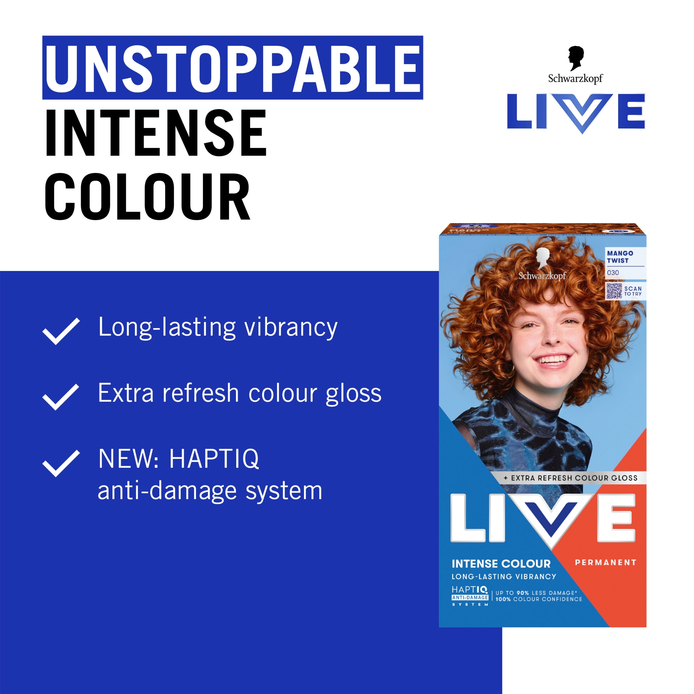 Schwarzkopf LIVE Intense Colour 030 Mango Twist Permanent Hair Dye thumbnail 3