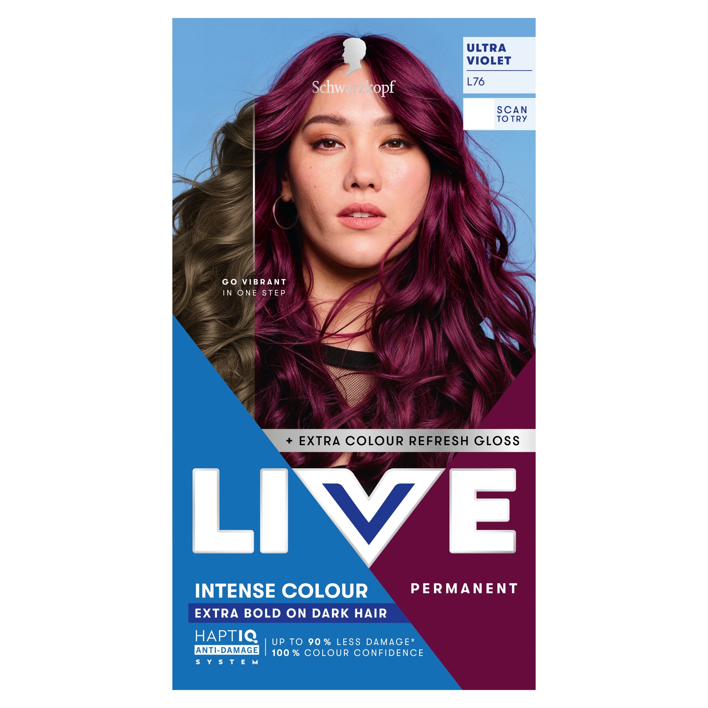 Schwarzkopf LIVE Intense Colour L76 Ultra Violet Permanent Hair Dye