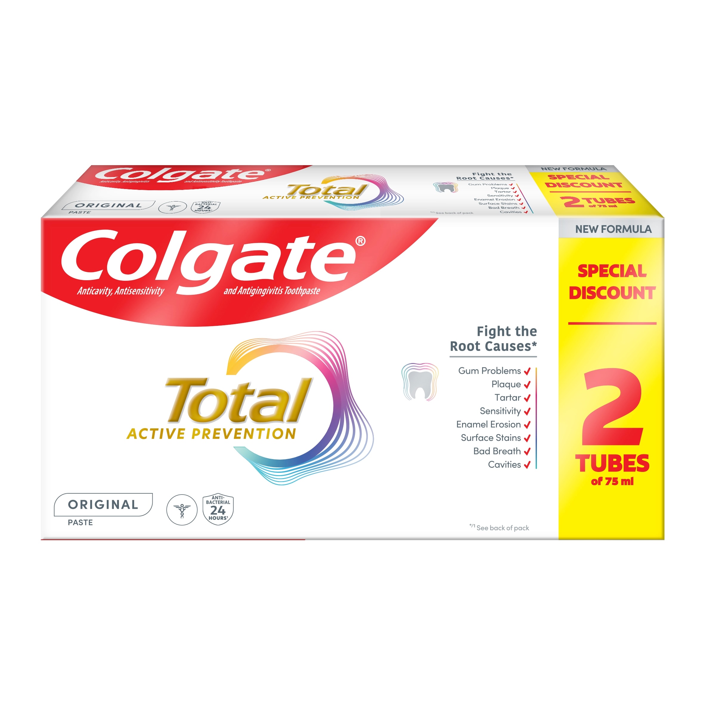 Colgate Total Active Prevention Original Toothpaste 2 x 75ml