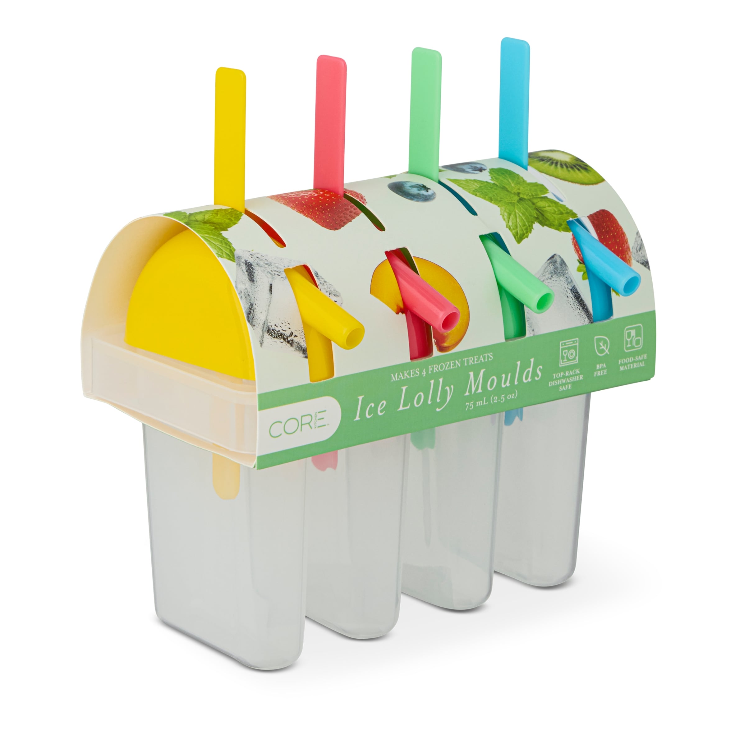Core Kitchen Sipper Ice Lolly 4 Moulds Brights