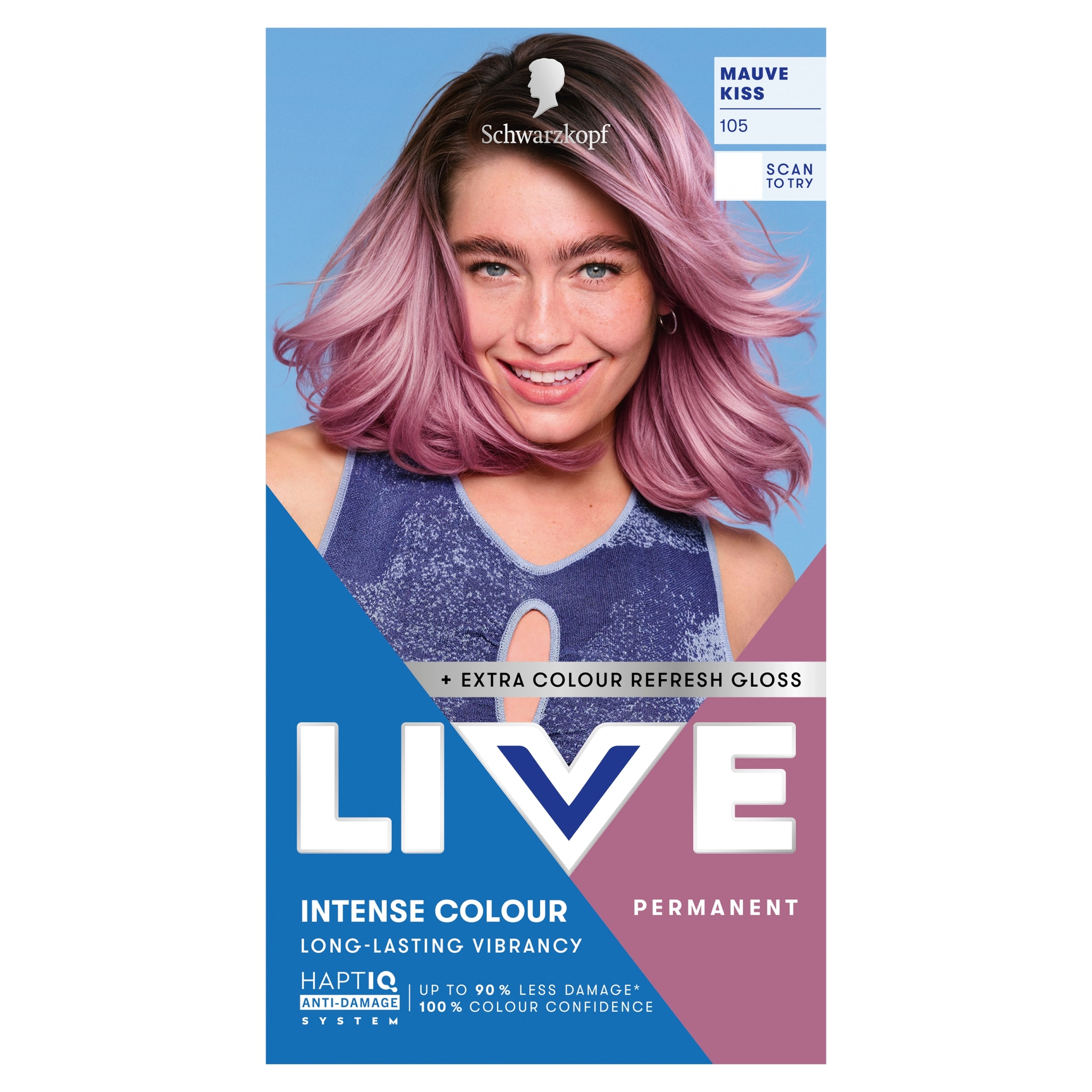 Schwarzkopf LIVE Intense Colour 105 Mauve Kiss Permanent Hair Dye