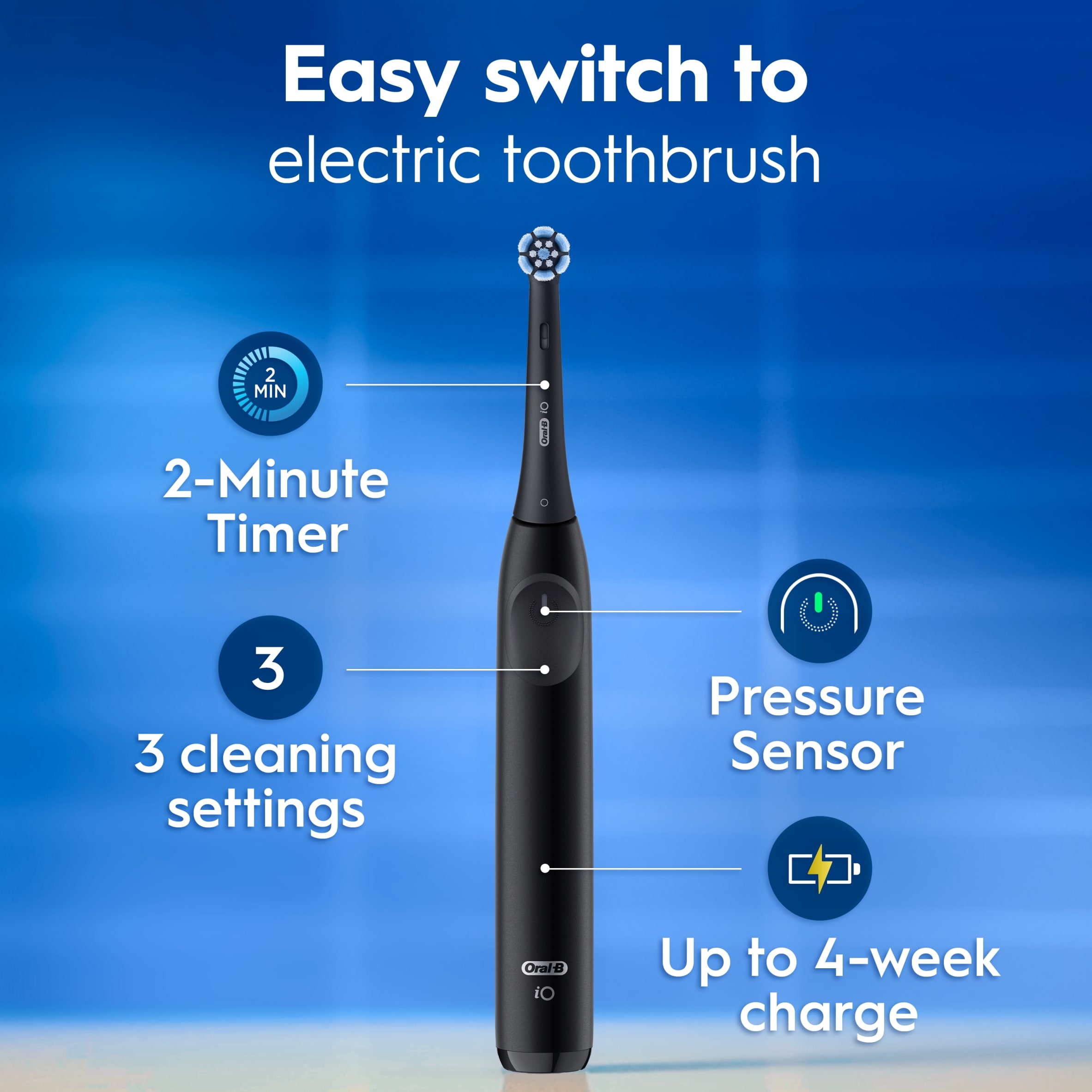 Oral-B iO2 Electric Toothbrush Night Black & Calm Pink Duo pack thumbnail 3
