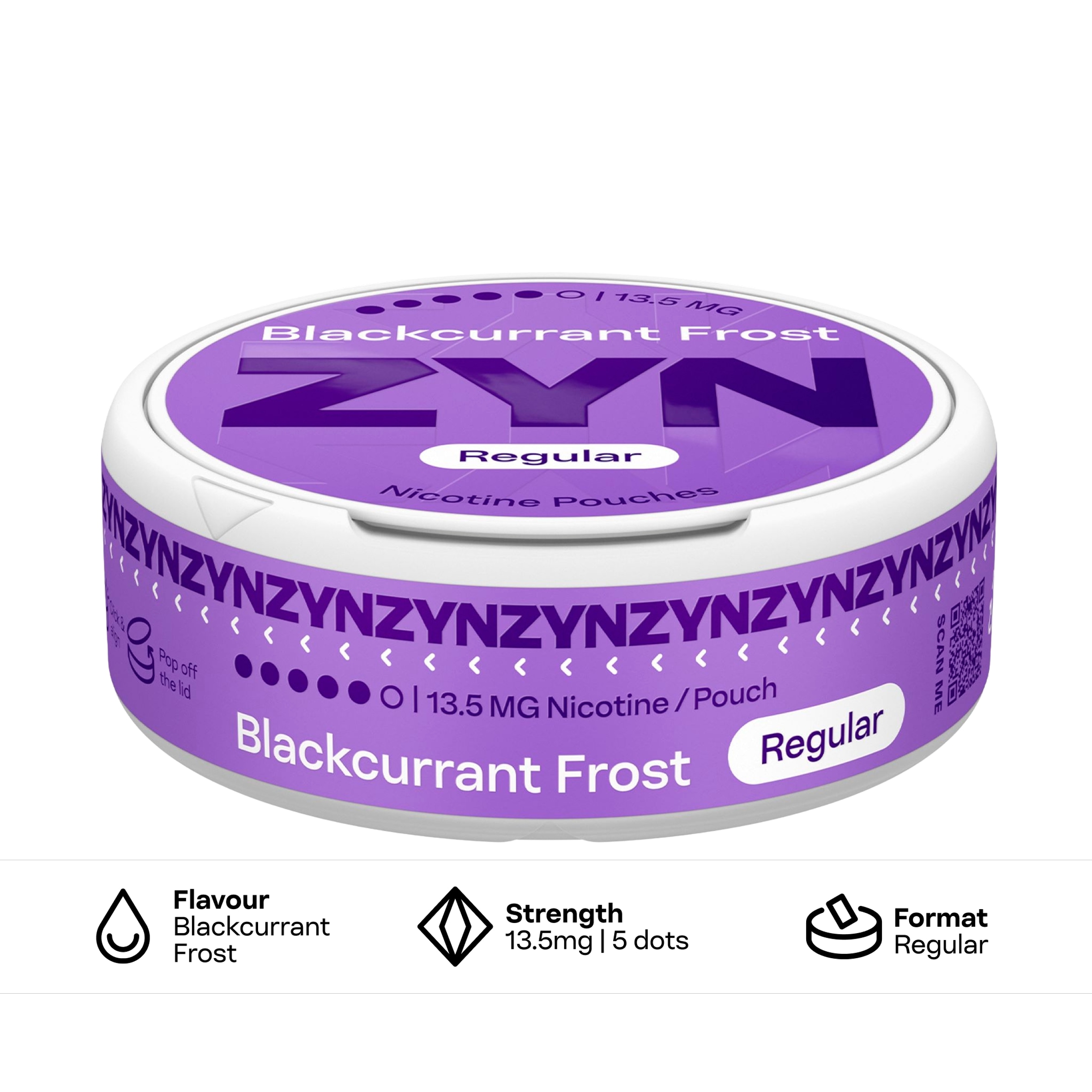 ZYN Blackcurrant Frost Nicotine 13.5mg x 20 Pouches 14g thumbnail 2