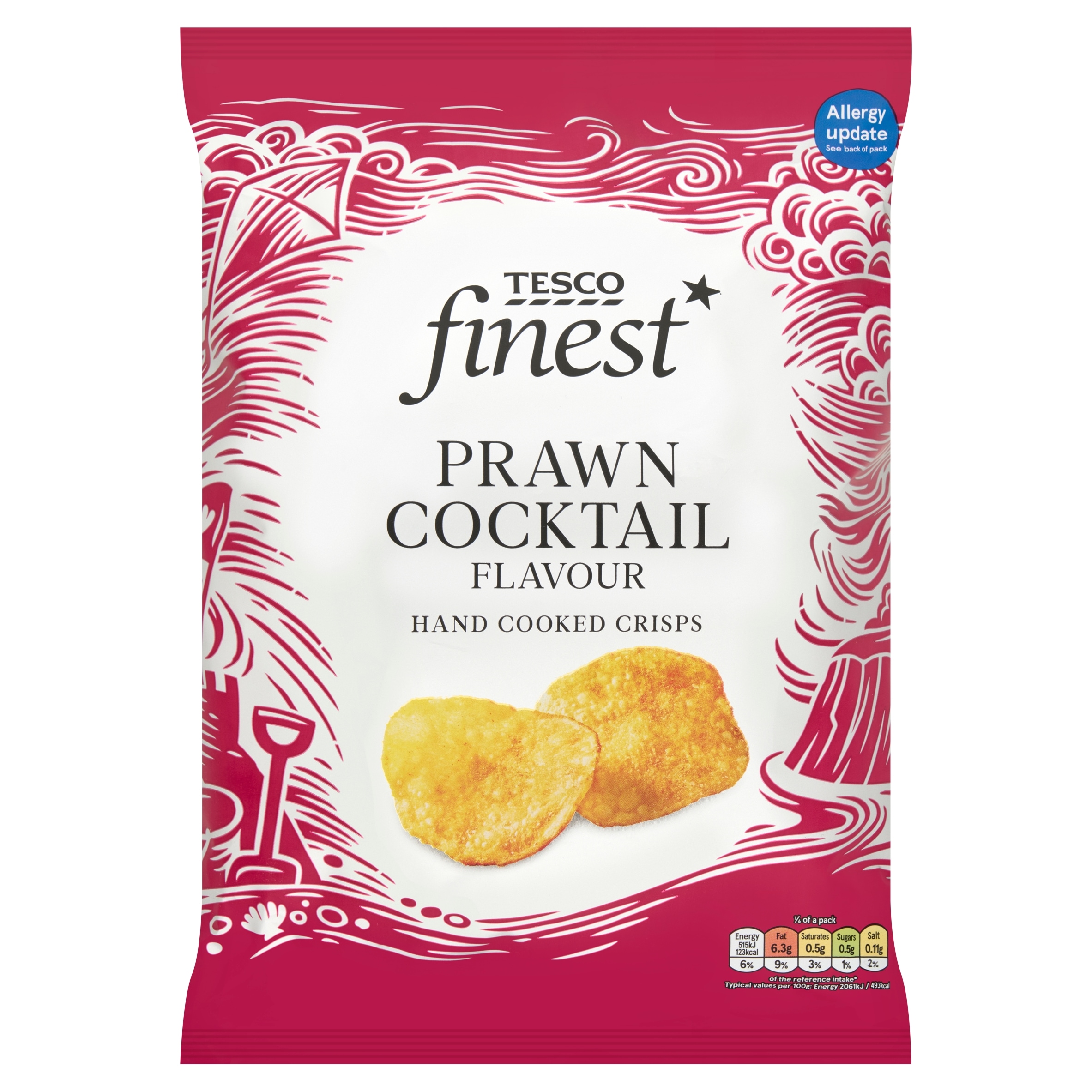 Tesco Finest Prawn Cocktail Handcooked Crisps 150g