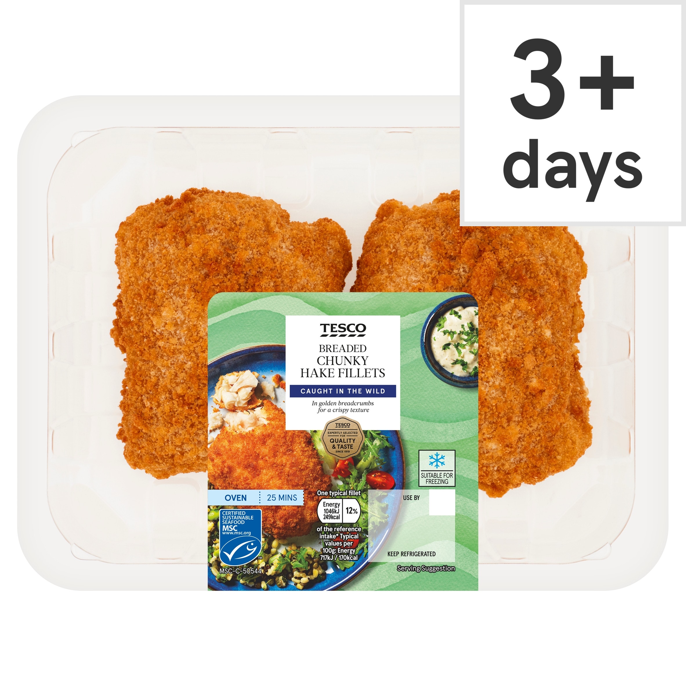 Tesco Breaded Chunky Hake Fillets 310g