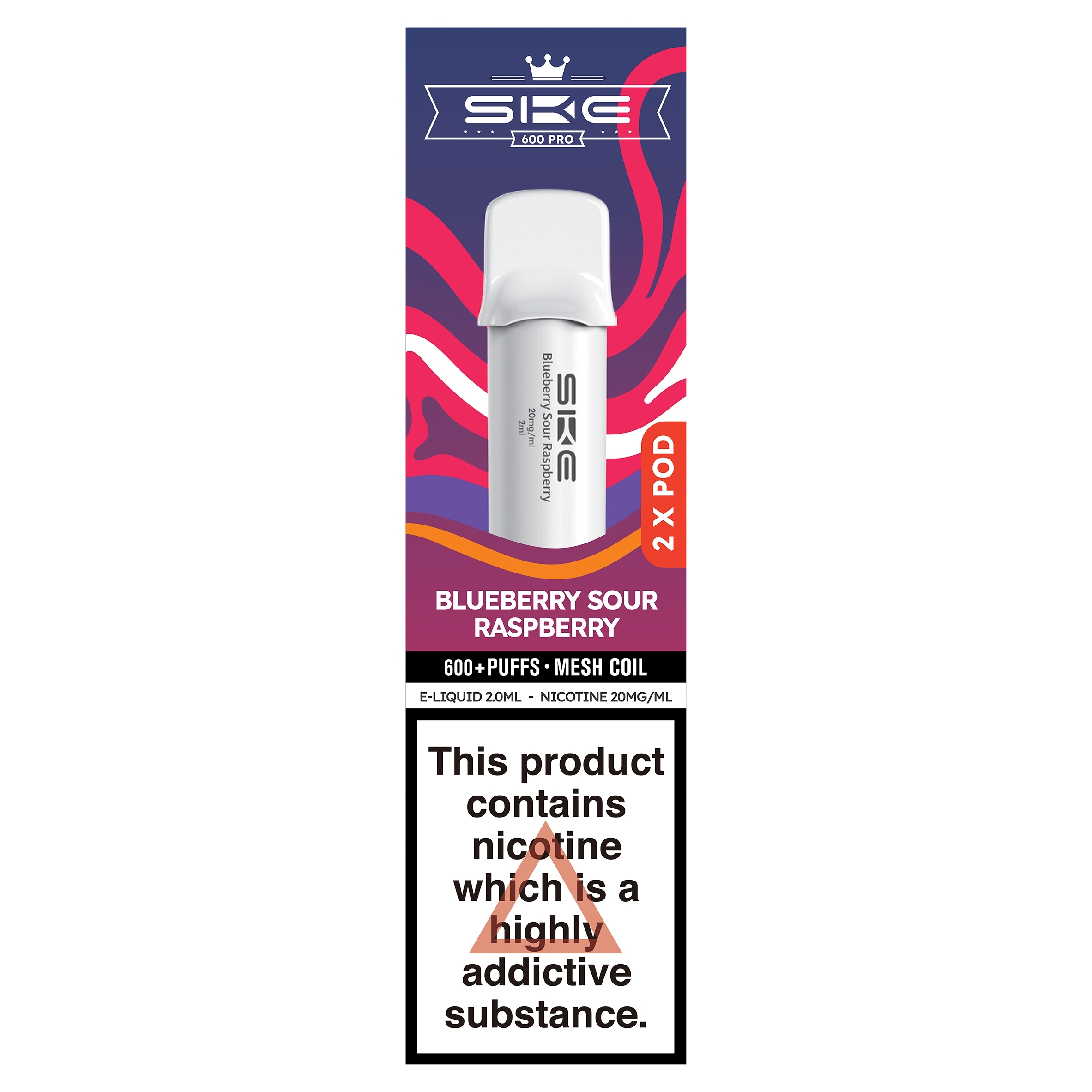 SKE 600 Pro 2 Prefilled Pods Blueberry Sour Raspberry