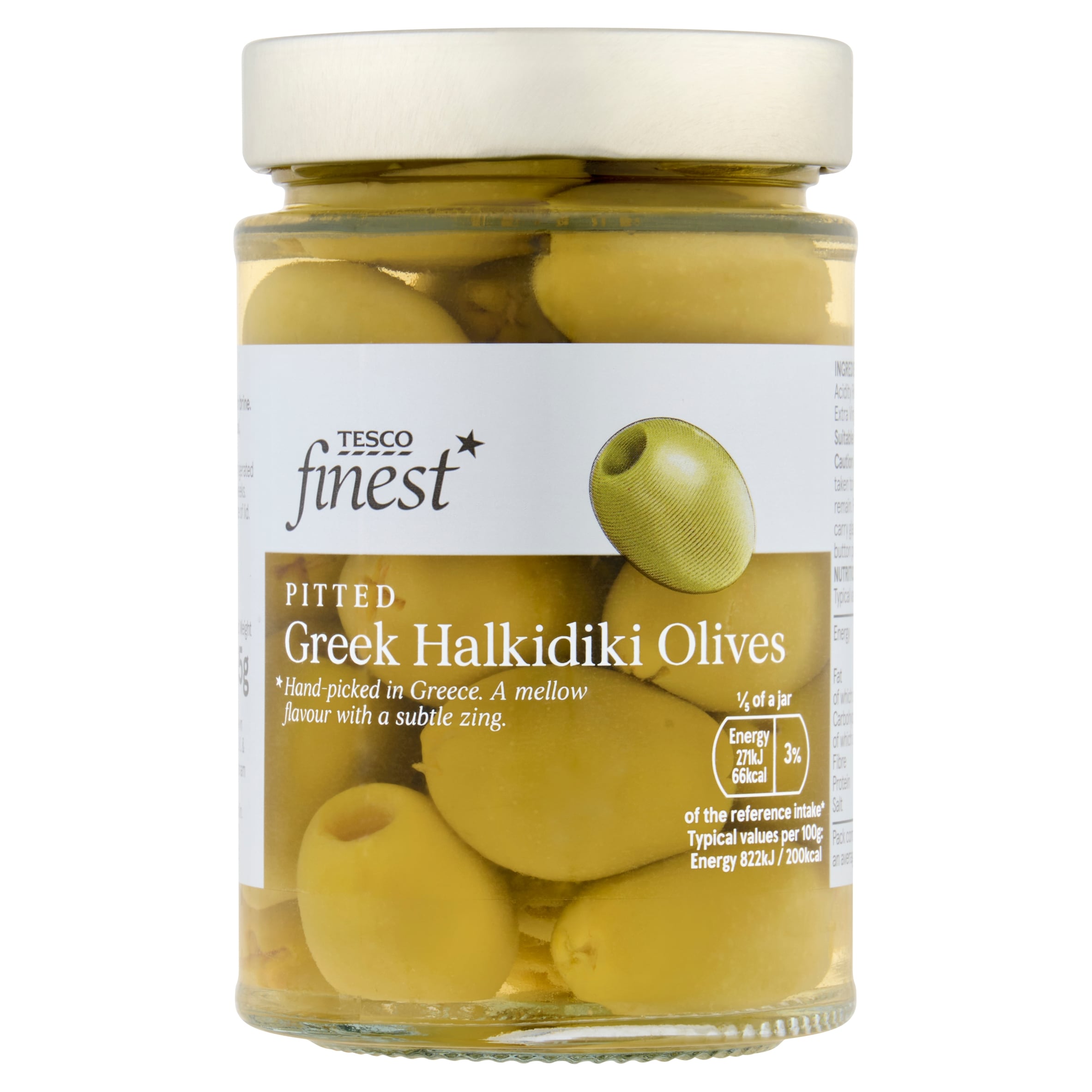 Tesco Finest Pitted Greek Halkidiki Olives 305G