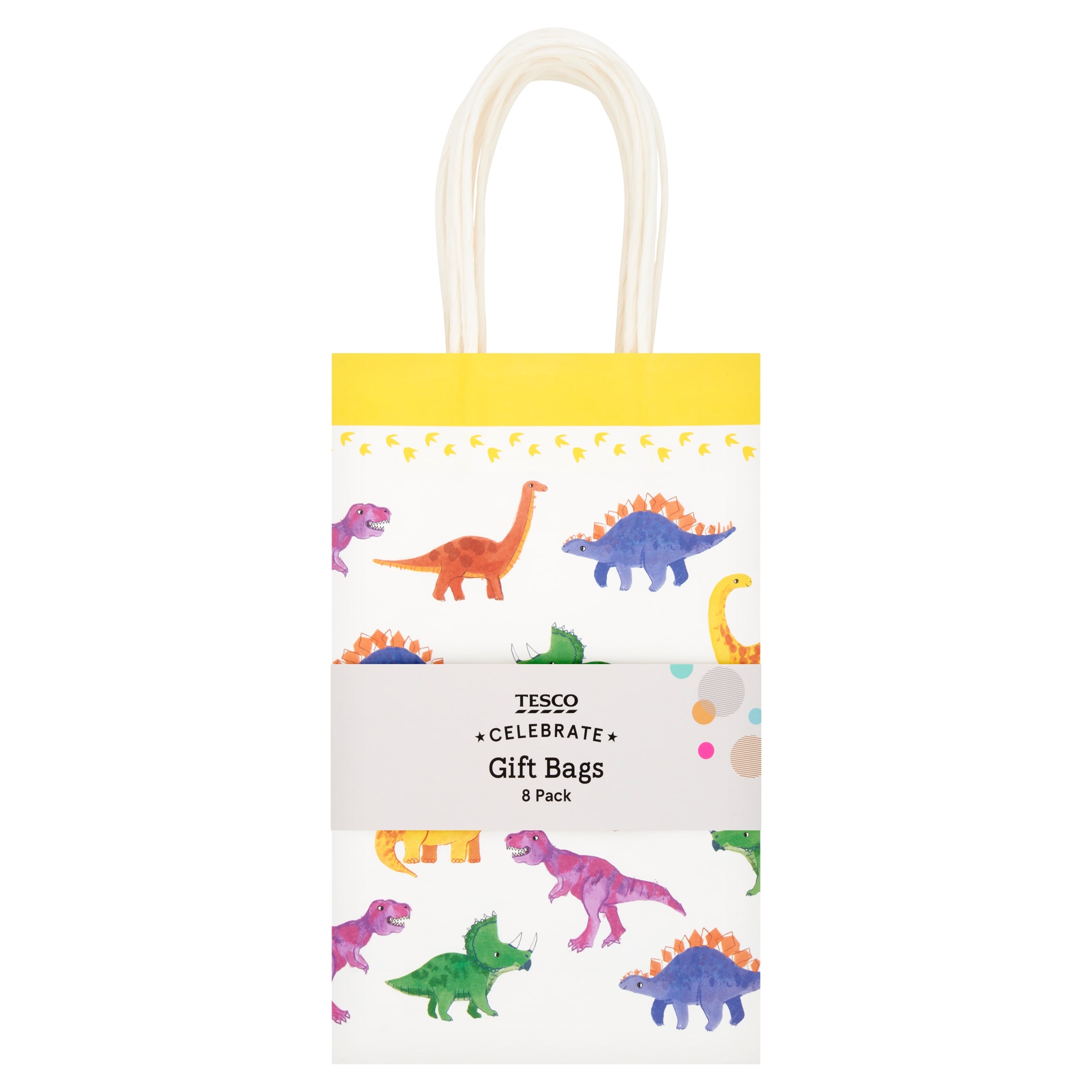 Tesco happy birthday balloon Dinosaur Gift Bags 8 Pack