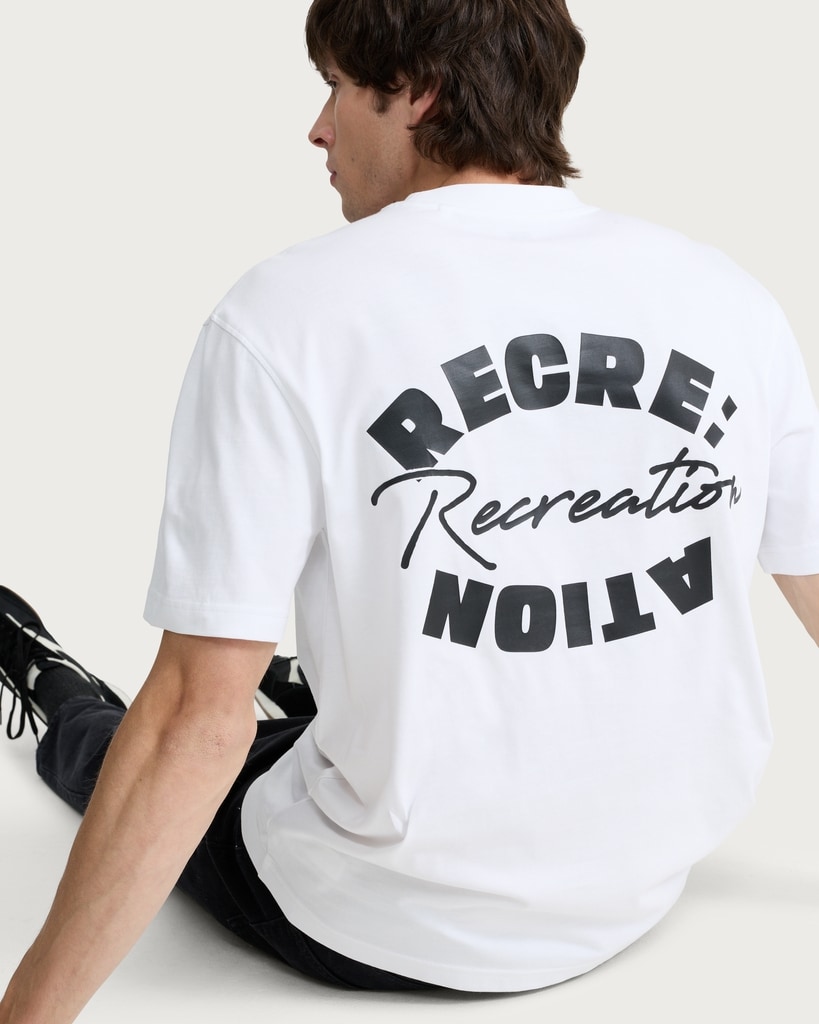 F&F Active EVERYHOUR Pure Cotton Recreation Print T-Shirt in White