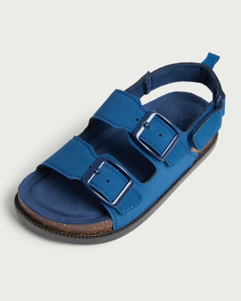 F&F Boys Double Strap Buckle Sandals in Blue thumbnail 3
