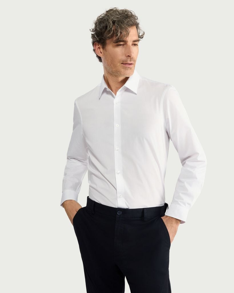 F&F Slim Fit Easy Iron Single Cuff Smart Shirt in White