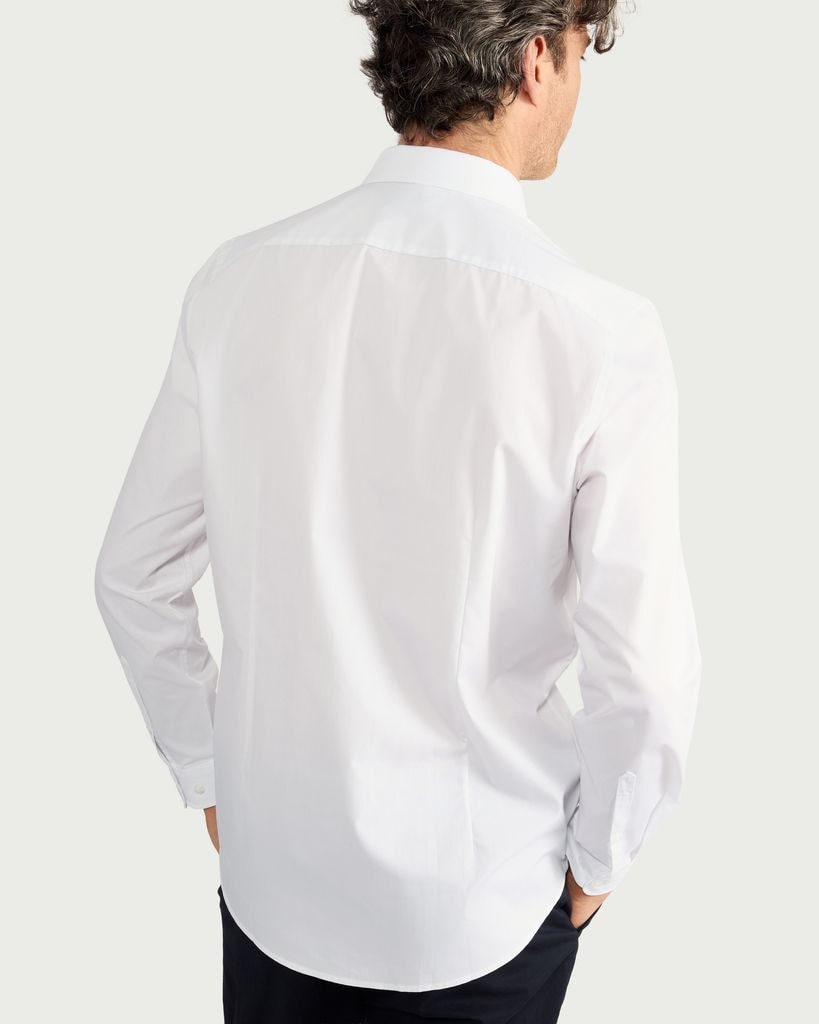 F&F Slim Fit Easy Iron Single Cuff Smart Shirt in White thumbnail 3