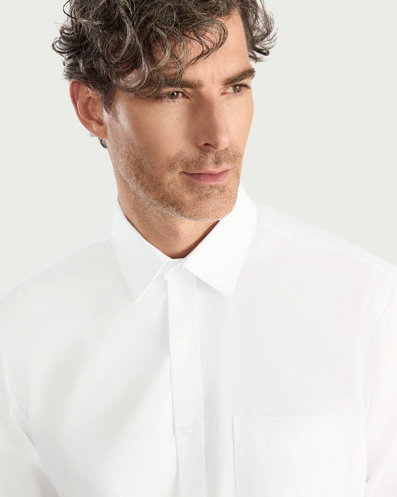 F&F Regular Fit Easy Iron Long Sleeved Shirt in White thumbnail 2