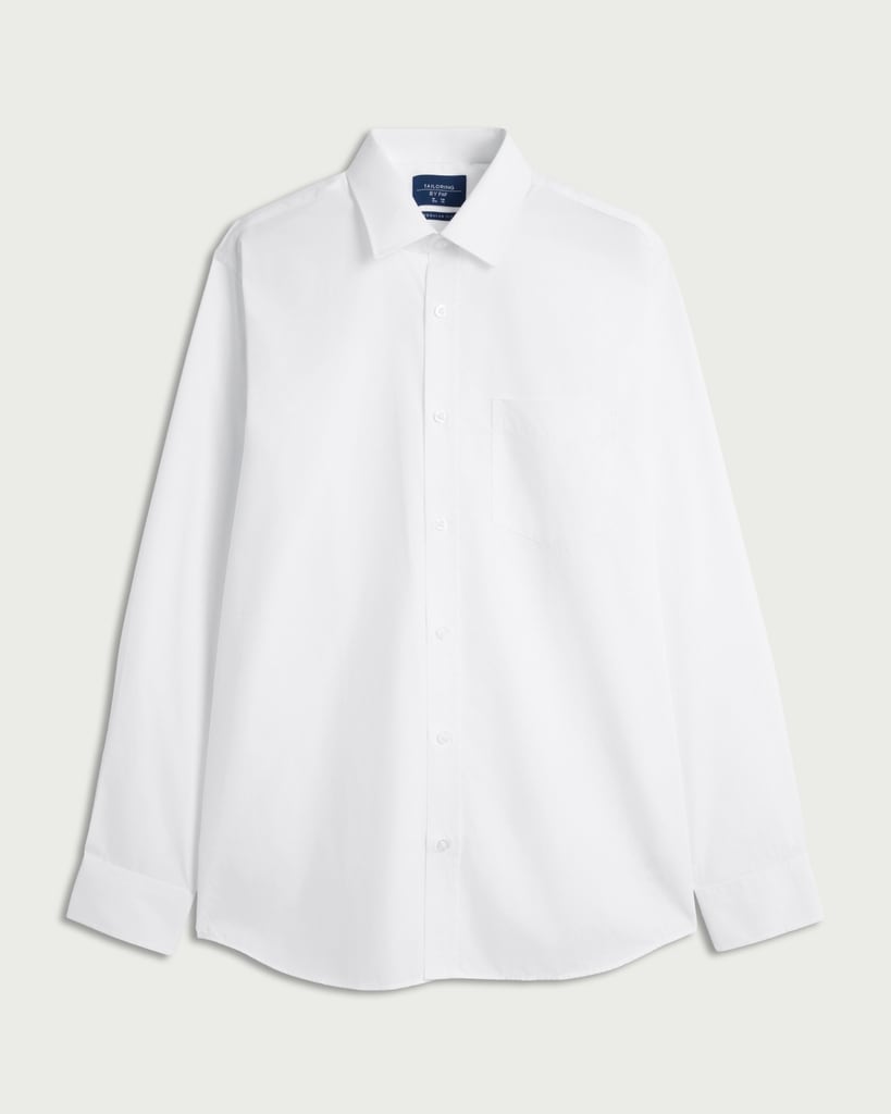 F&F Regular Fit Easy Iron Long Sleeved Shirt in White thumbnail 4