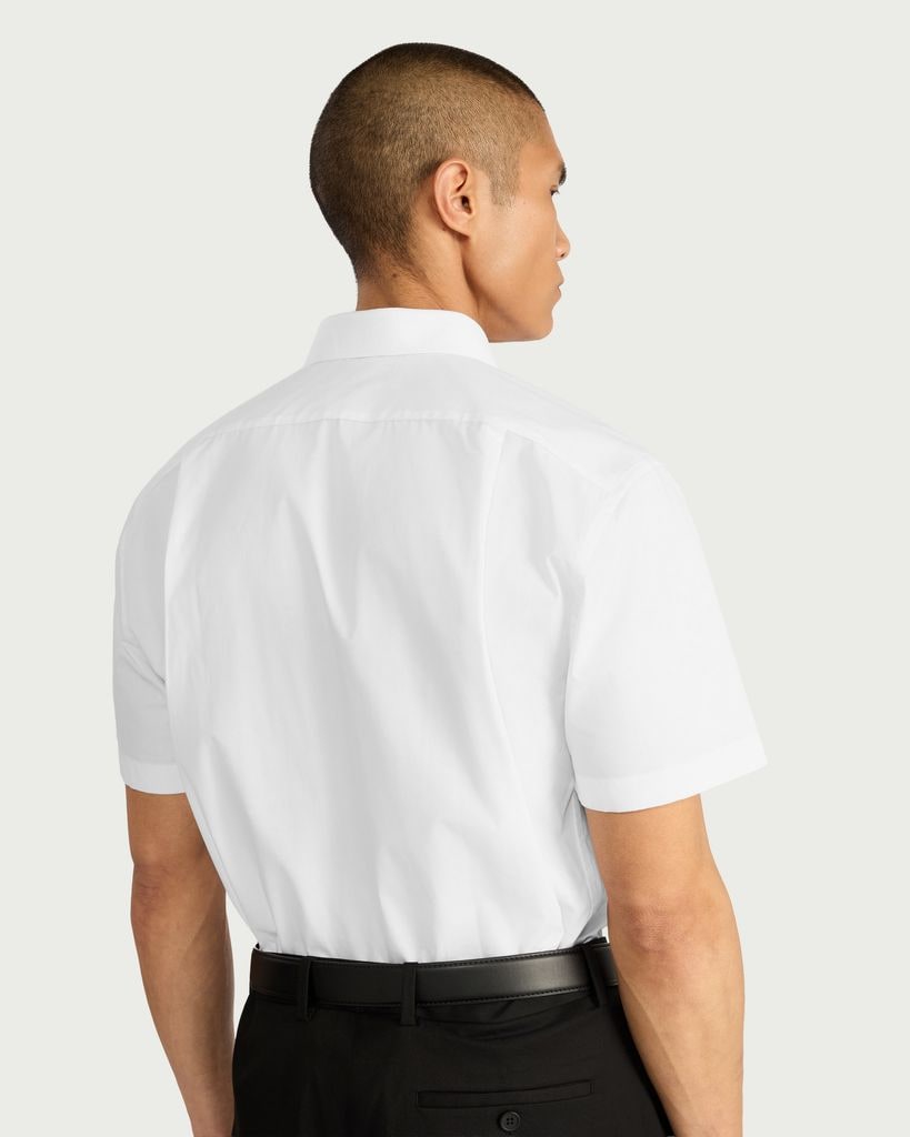 F&F Regular Fit Easy Iron Short Sleeved Formal Shirt in White thumbnail 3