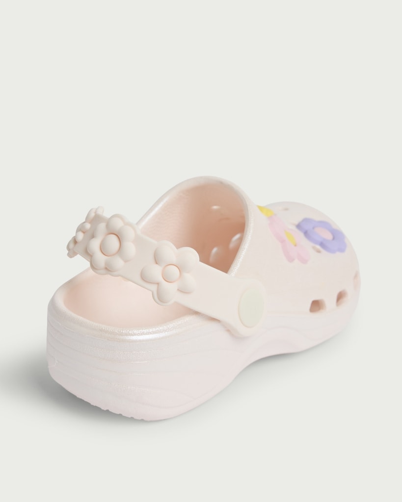 F&F Girls Floral Clogs in Cream thumbnail 3