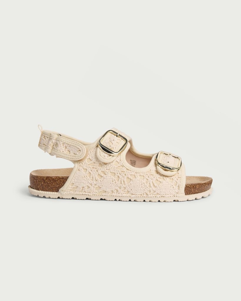 F&F Girls Buckle Strap Sandals in Neutral