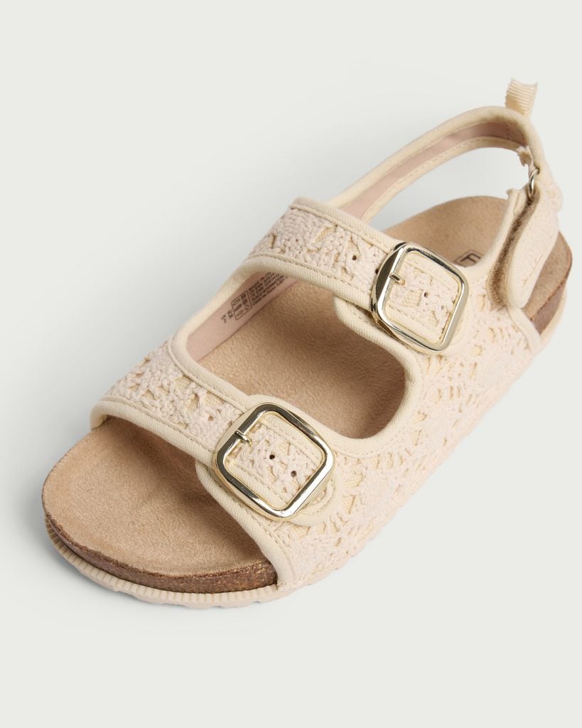 F&F Girls Buckle Strap Sandals in Neutral thumbnail 3