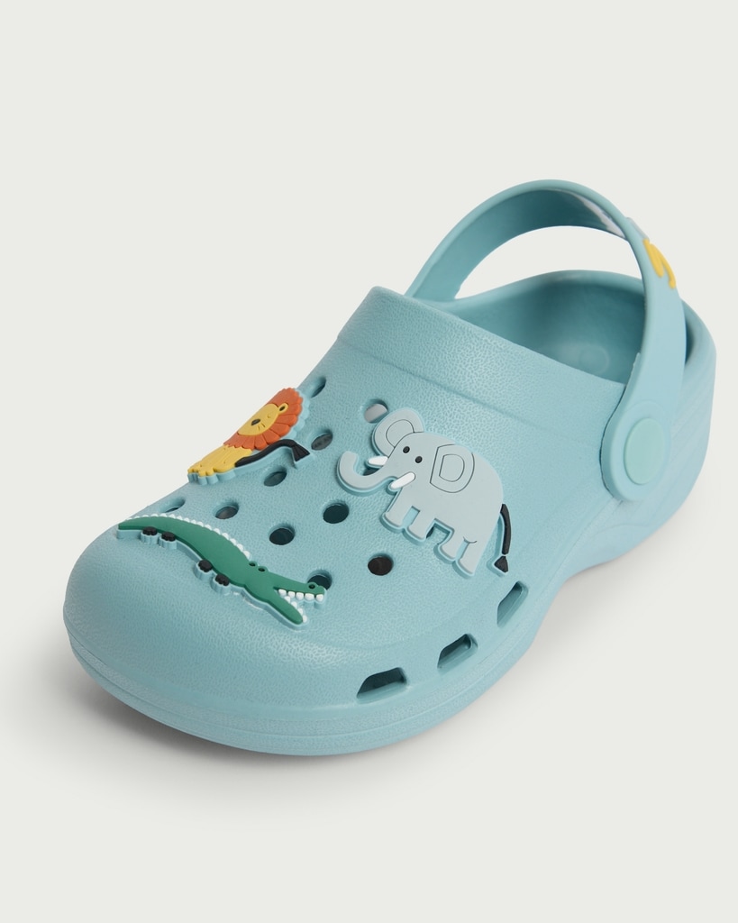 F&F Boys Animal Safari Clogs in Turquoise thumbnail 3