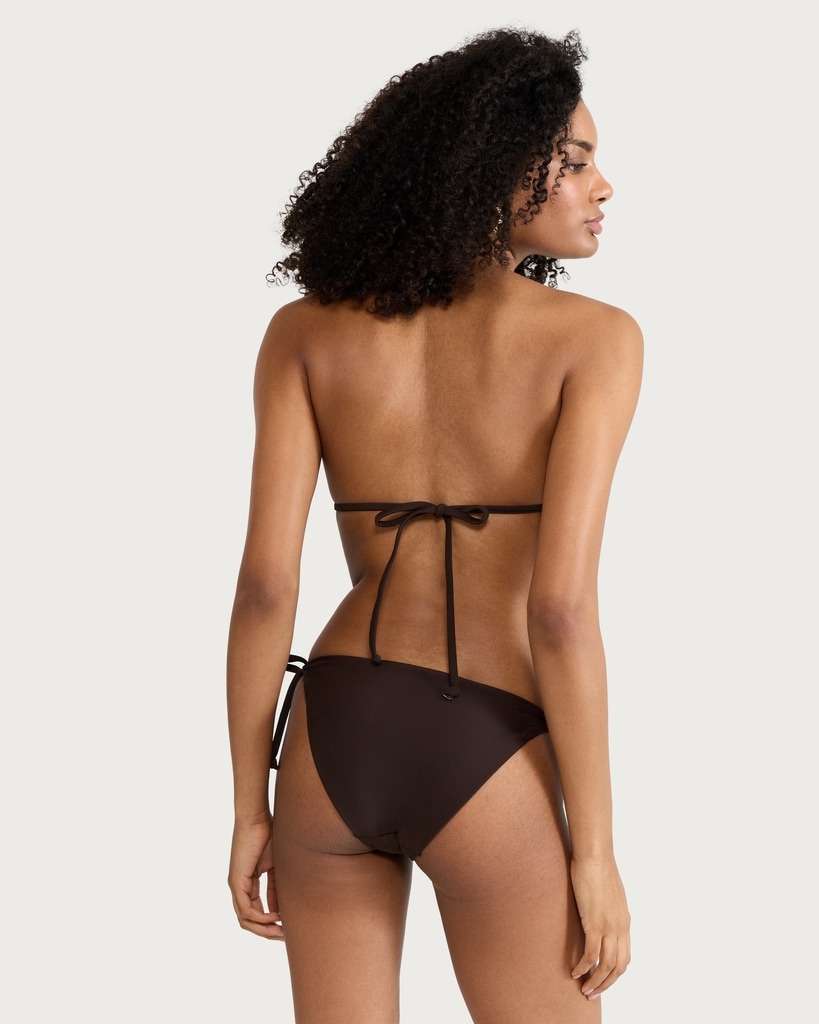 F&F Triangle Halter Neck Bikini Top in Brown thumbnail 3