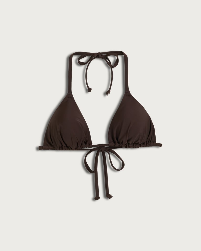 F&F Triangle Halter Neck Bikini Top in Brown thumbnail 4