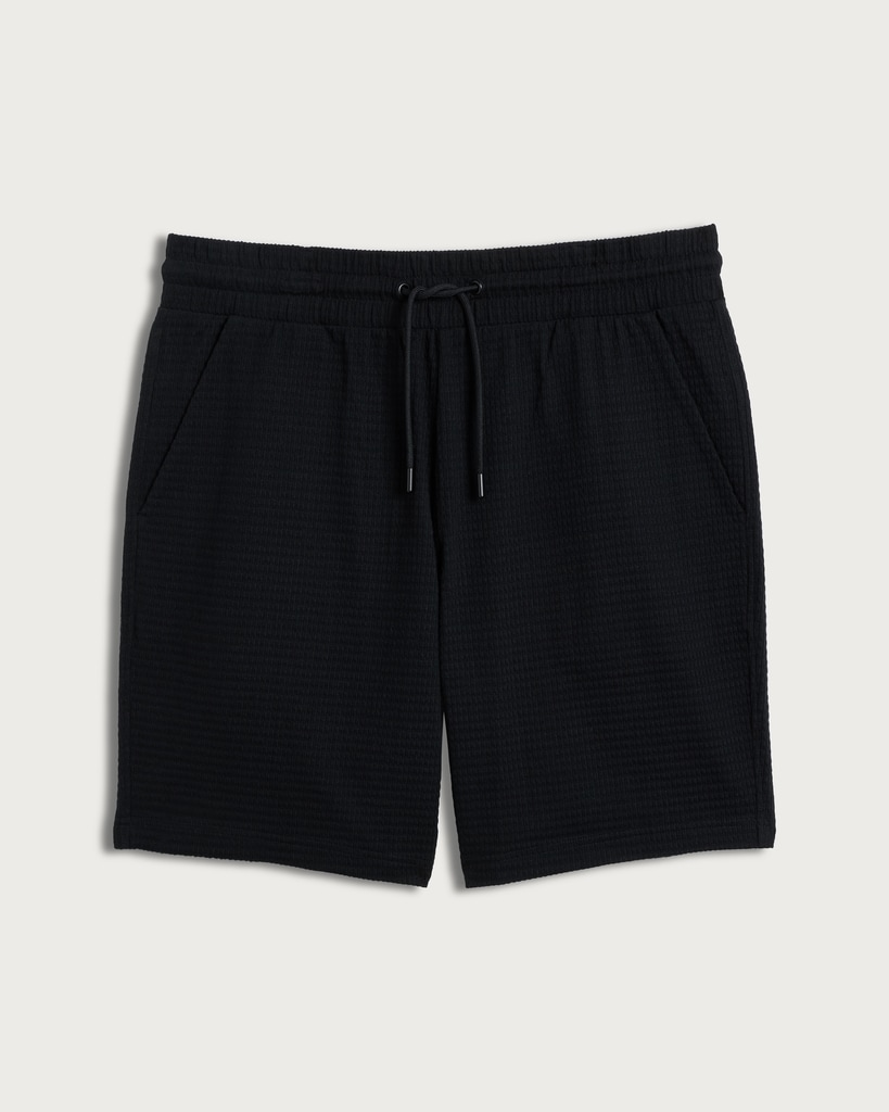 F&F Cotton Rich Textured Drawstring Shorts in Black thumbnail 4
