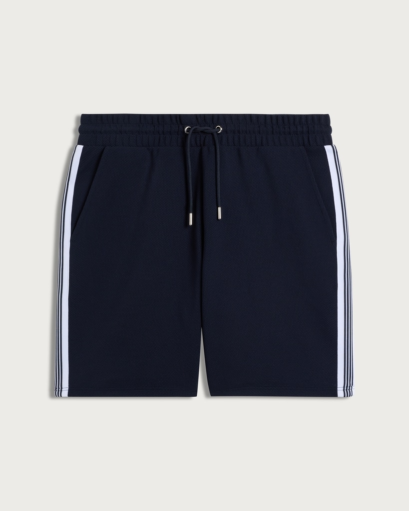 F&F Textured Side Stripe Drawstring Shorts in Navy thumbnail 4