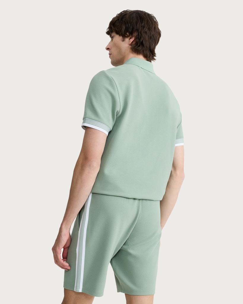 F&F Textured Side Stripe Drawstring Shorts in Green thumbnail 3