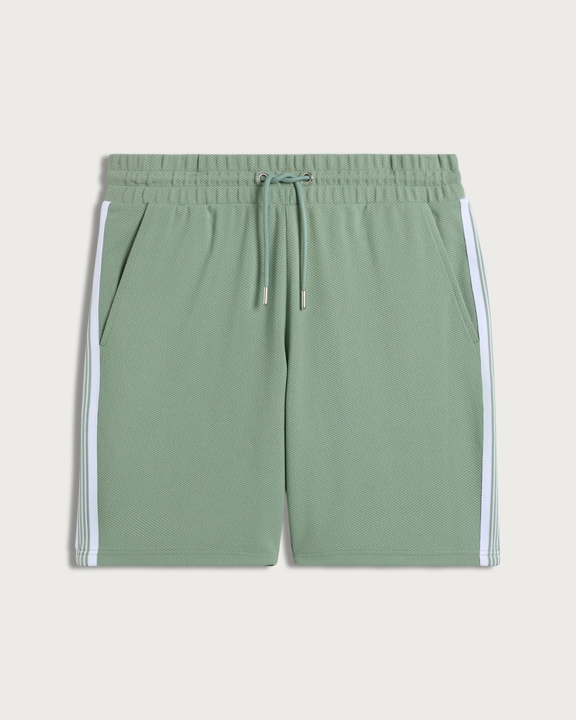 F&F Textured Side Stripe Drawstring Shorts in Green thumbnail 4