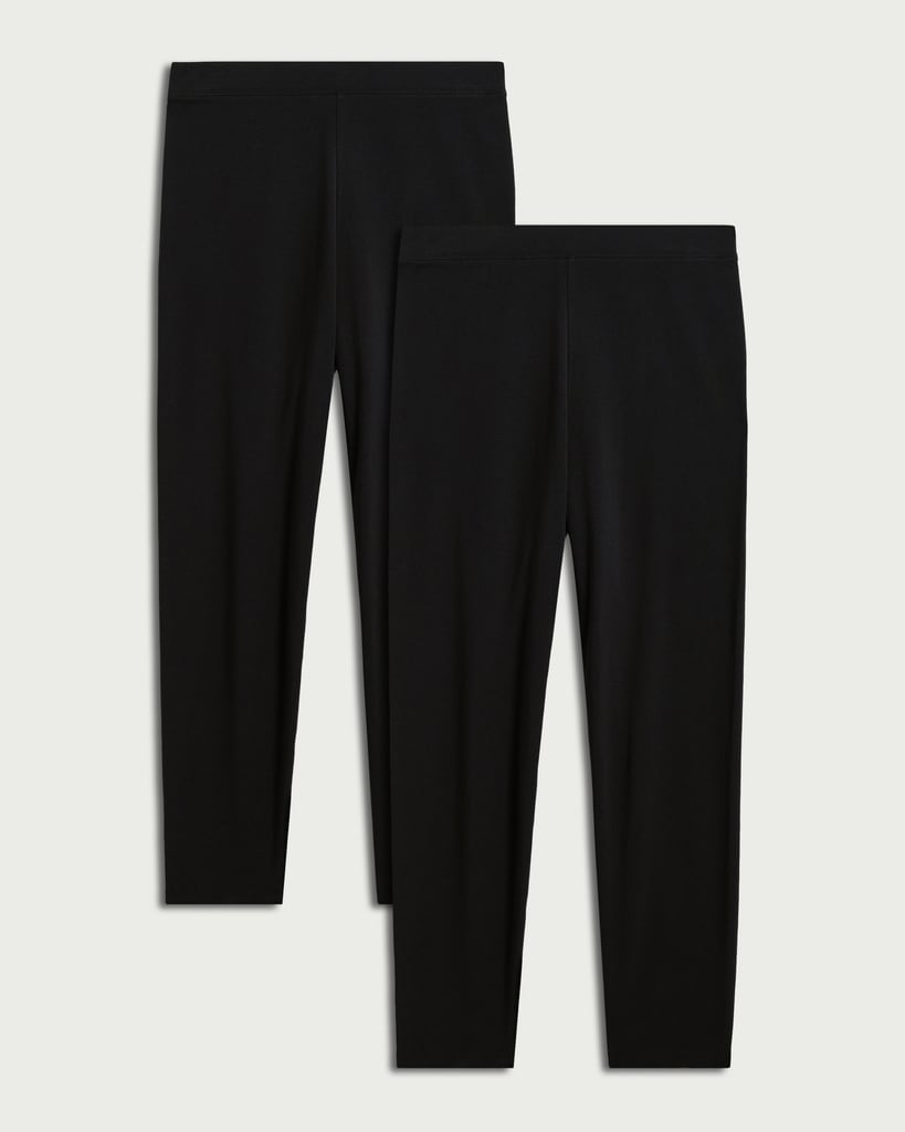 F&F 2-Pack Cotton Rich Cropped Leggings in Black thumbnail 4