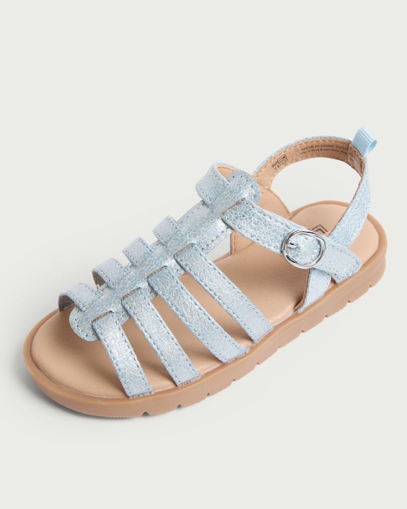 F&F Girls Textured Strappy Sandals in Blue thumbnail 3