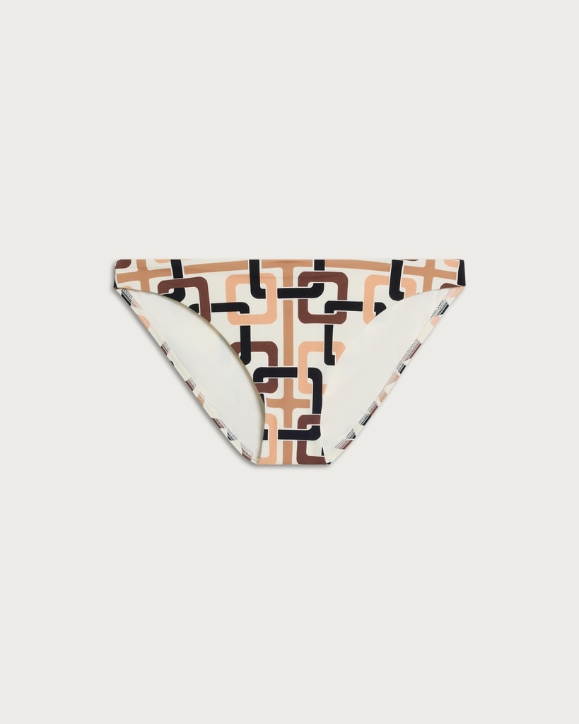 F&F Chain Print Bikini Bottoms in Multi Orange thumbnail 4