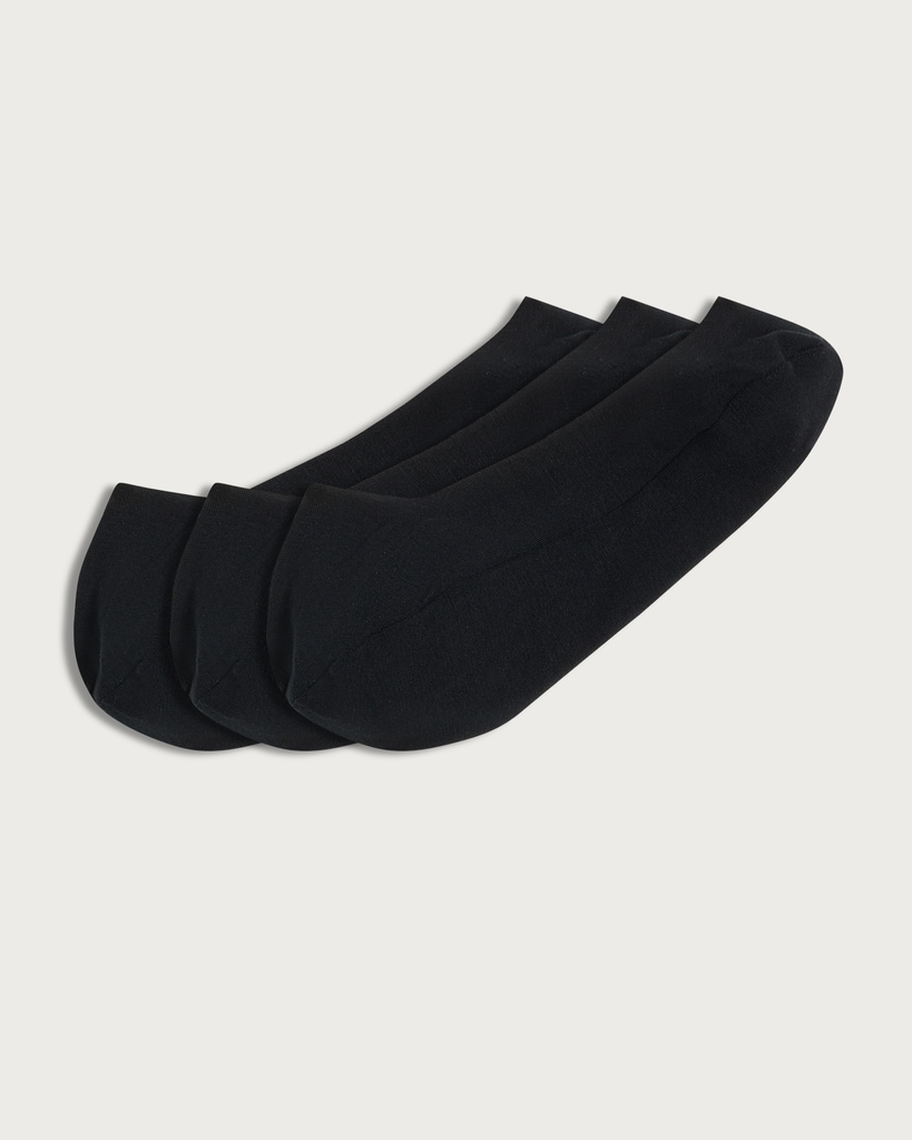 F&F 3-Pack Cotton Rich Footlets in Black